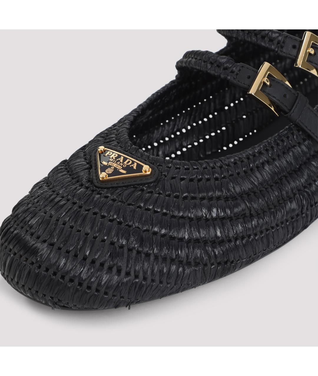 PRADA Черные кожаные балетки, фото 4
