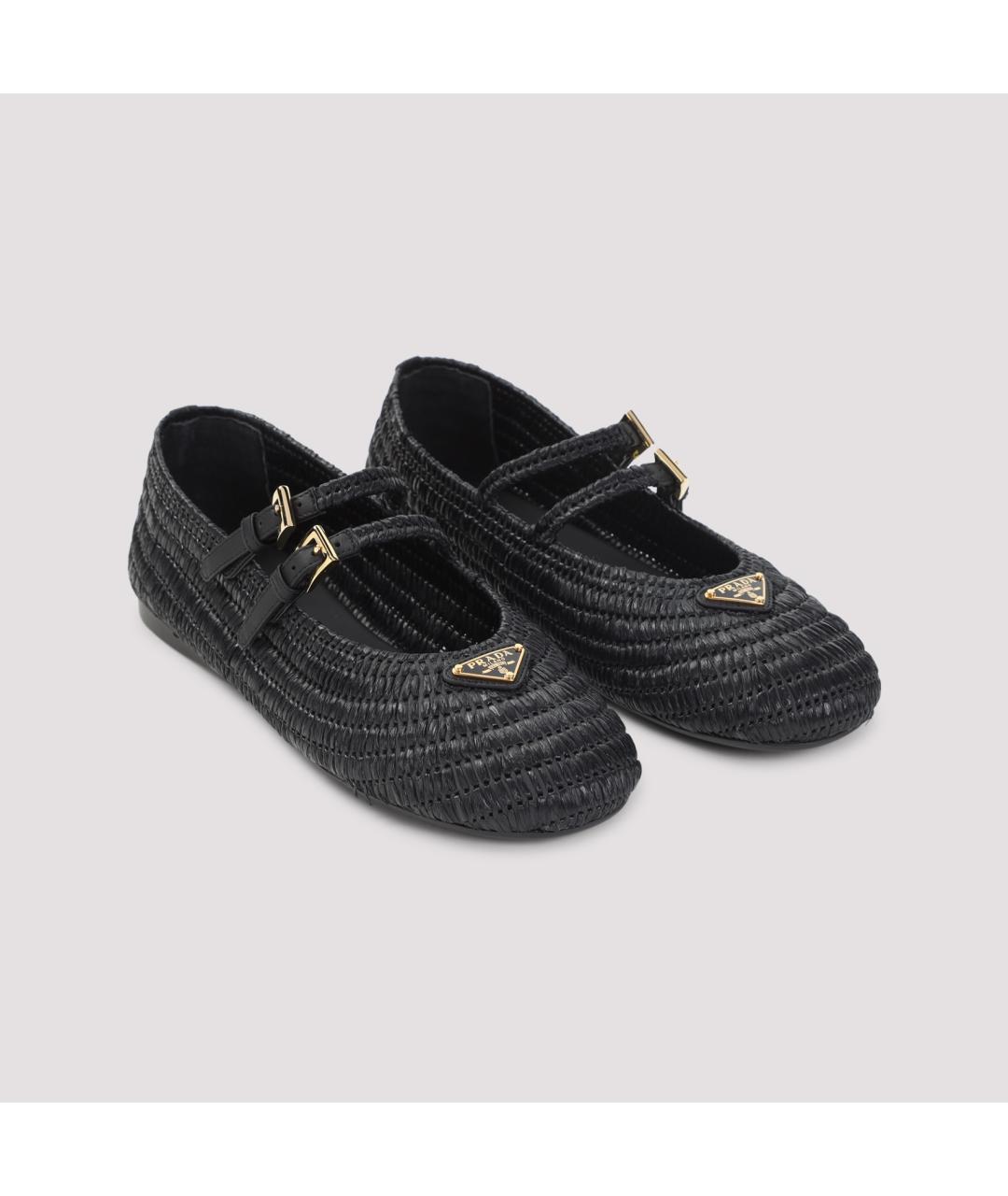 PRADA Черные кожаные балетки, фото 3