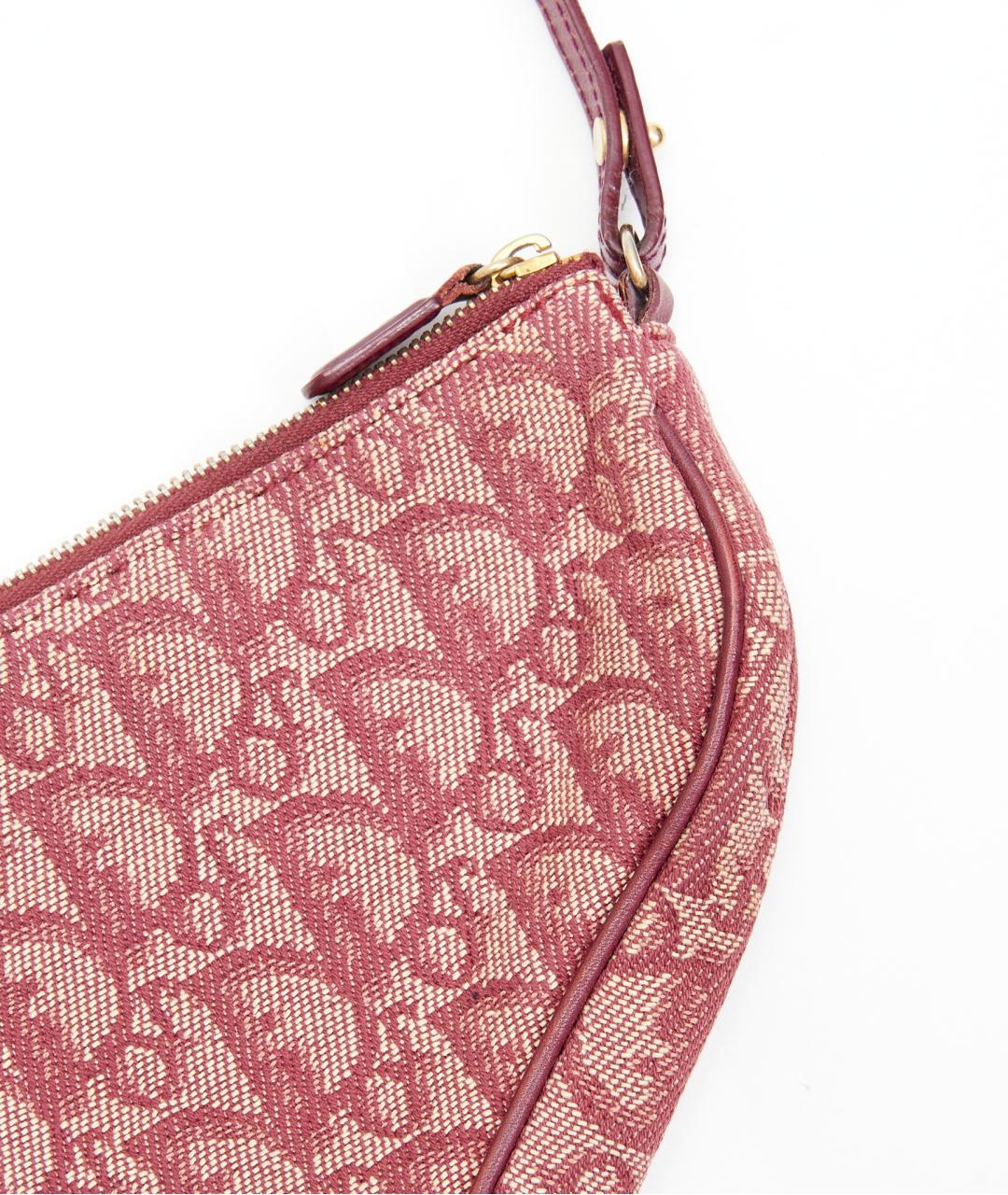 CHRISTIAN DIOR Красная тканевая сумка через плечо, фото 6