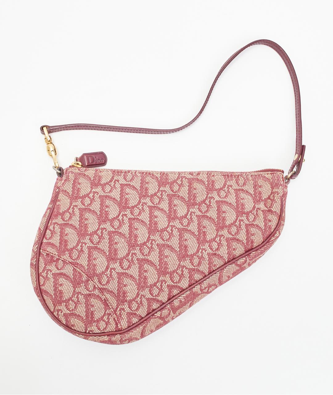 CHRISTIAN DIOR Красная тканевая сумка через плечо, фото 4