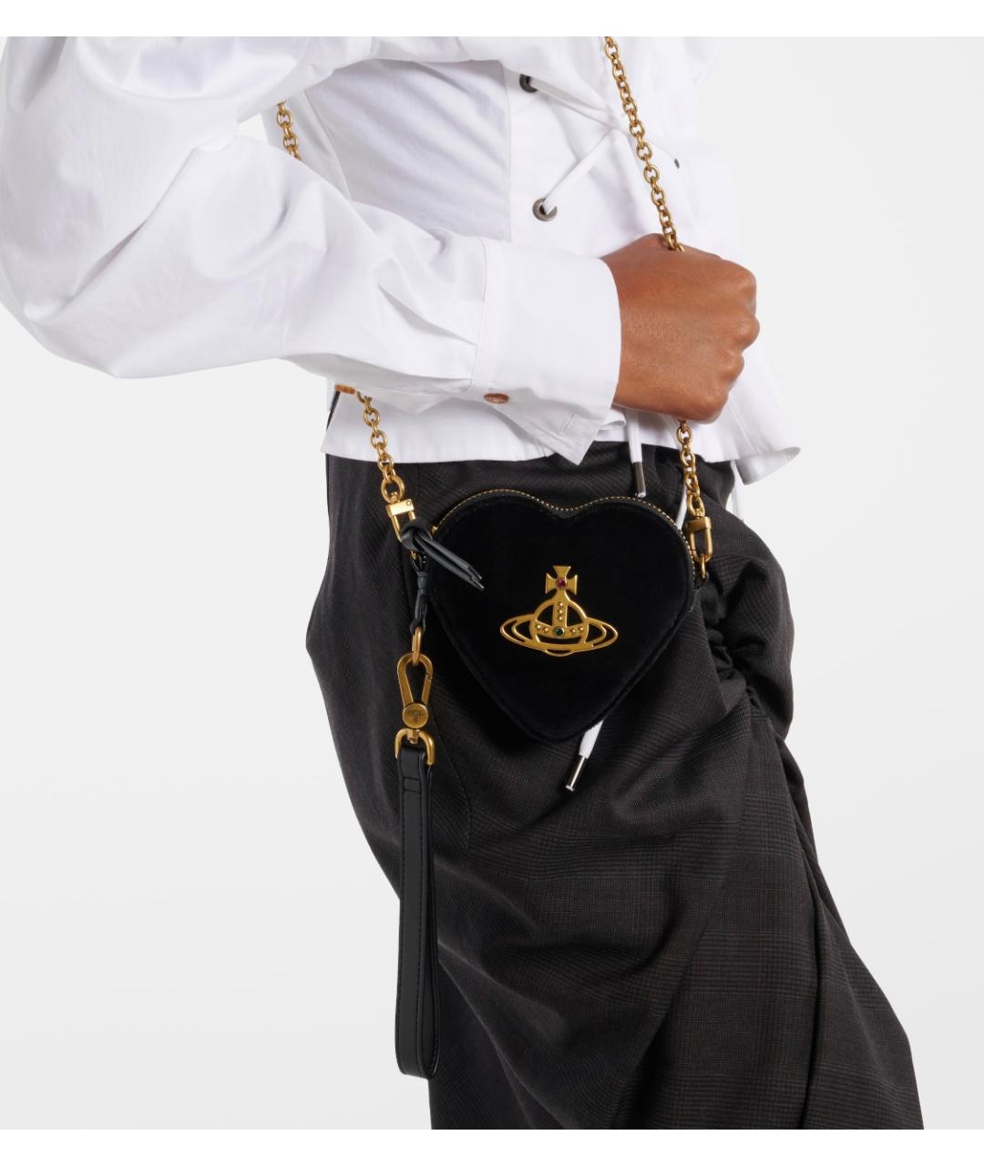 VIVIENNE WESTWOOD Черная тканевая сумка через плечо, фото 3