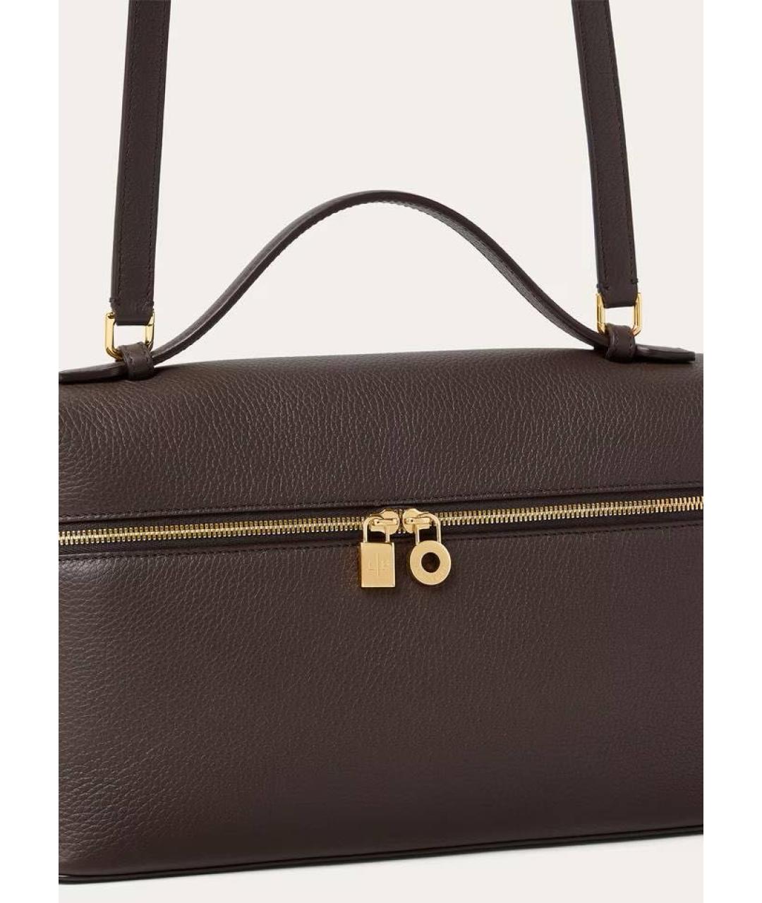 LORO PIANA Коричневая кожаная сумка через плечо, фото 6