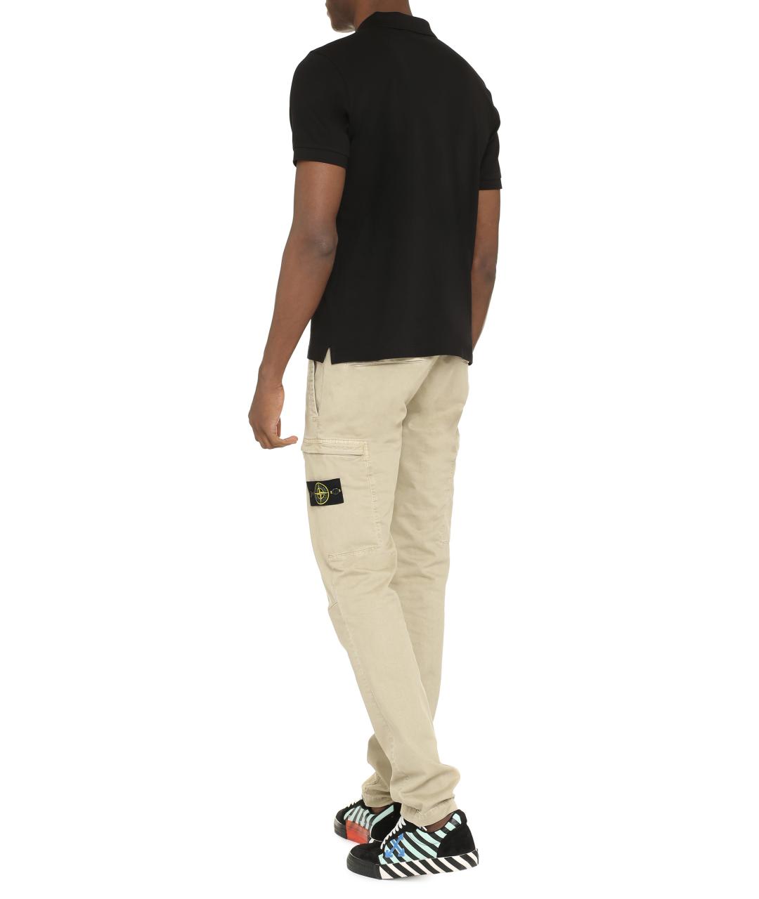 PRADA Черное хлопковое поло с коротким рукавом, фото 4