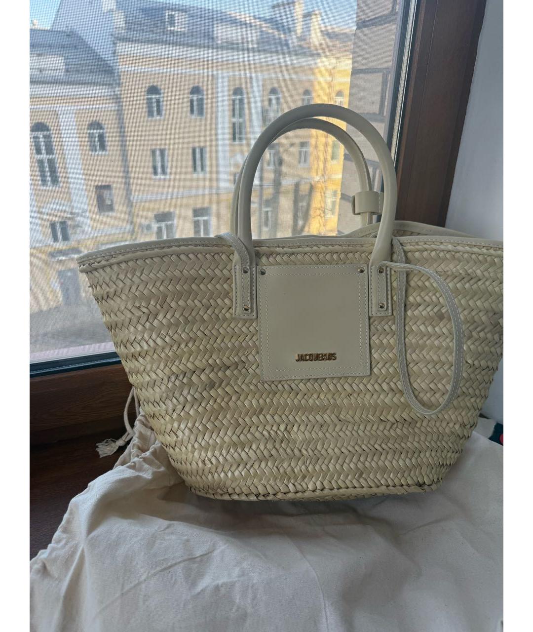 JACQUEMUS Бежевая пляжная сумка, фото 2