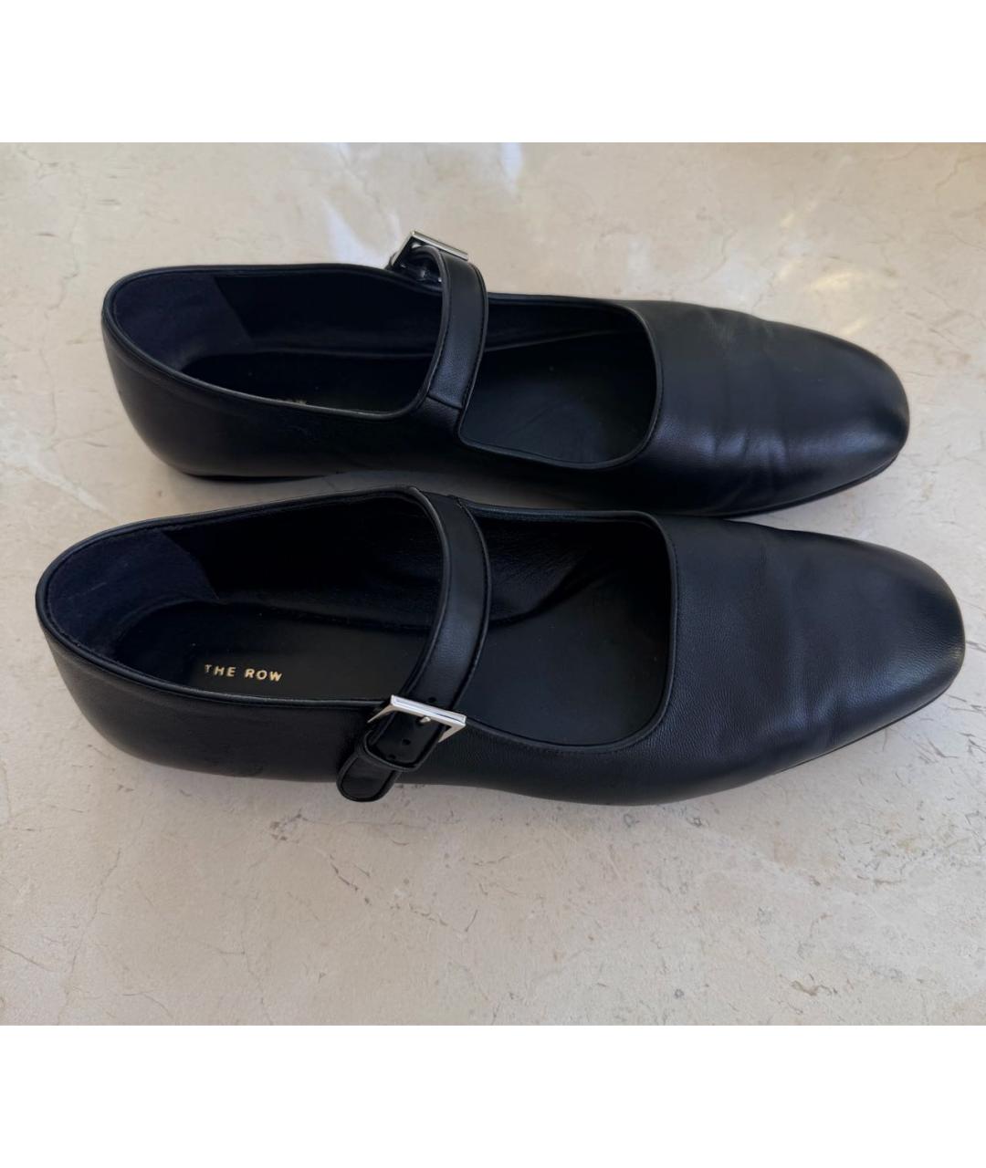 THE ROW Черные кожаные балетки, фото 3