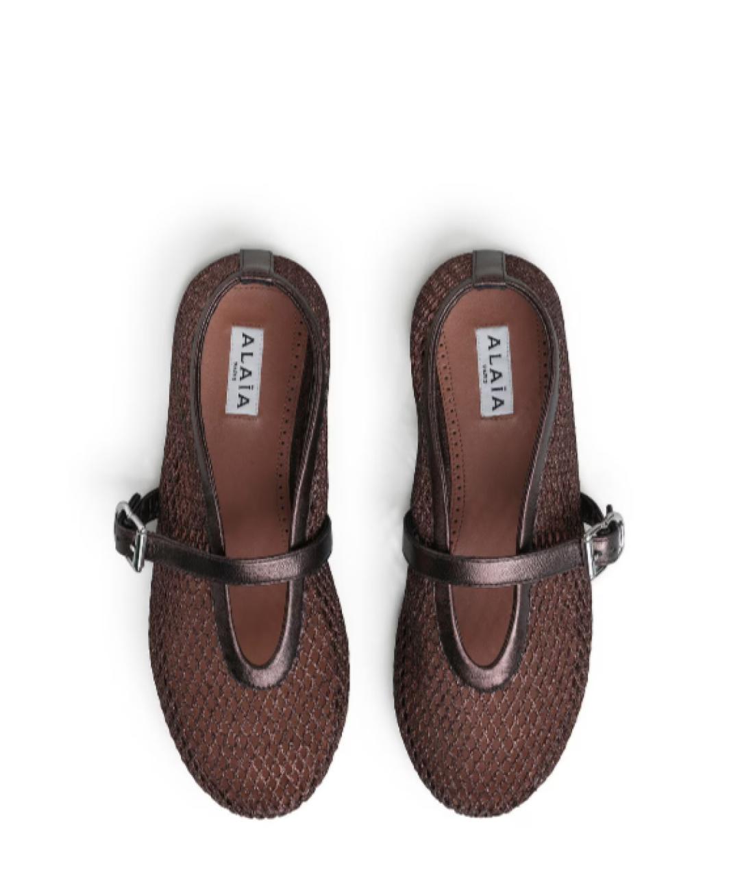 ALAIA Коричневые текстильные балетки, фото 4