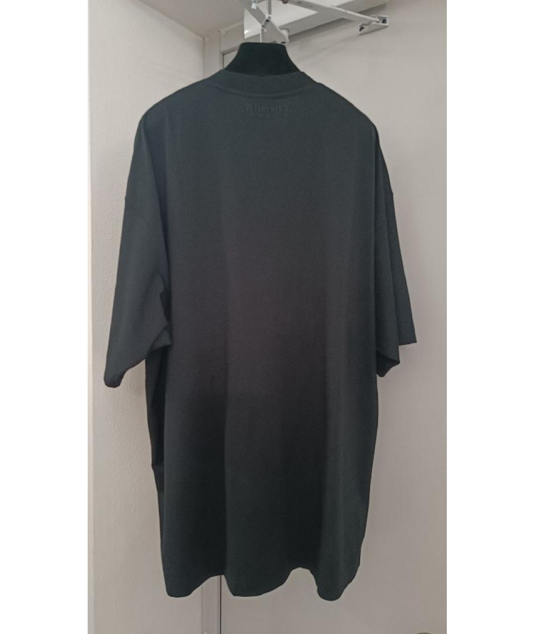 VETEMENTS Черная хлопковая футболка, фото 2