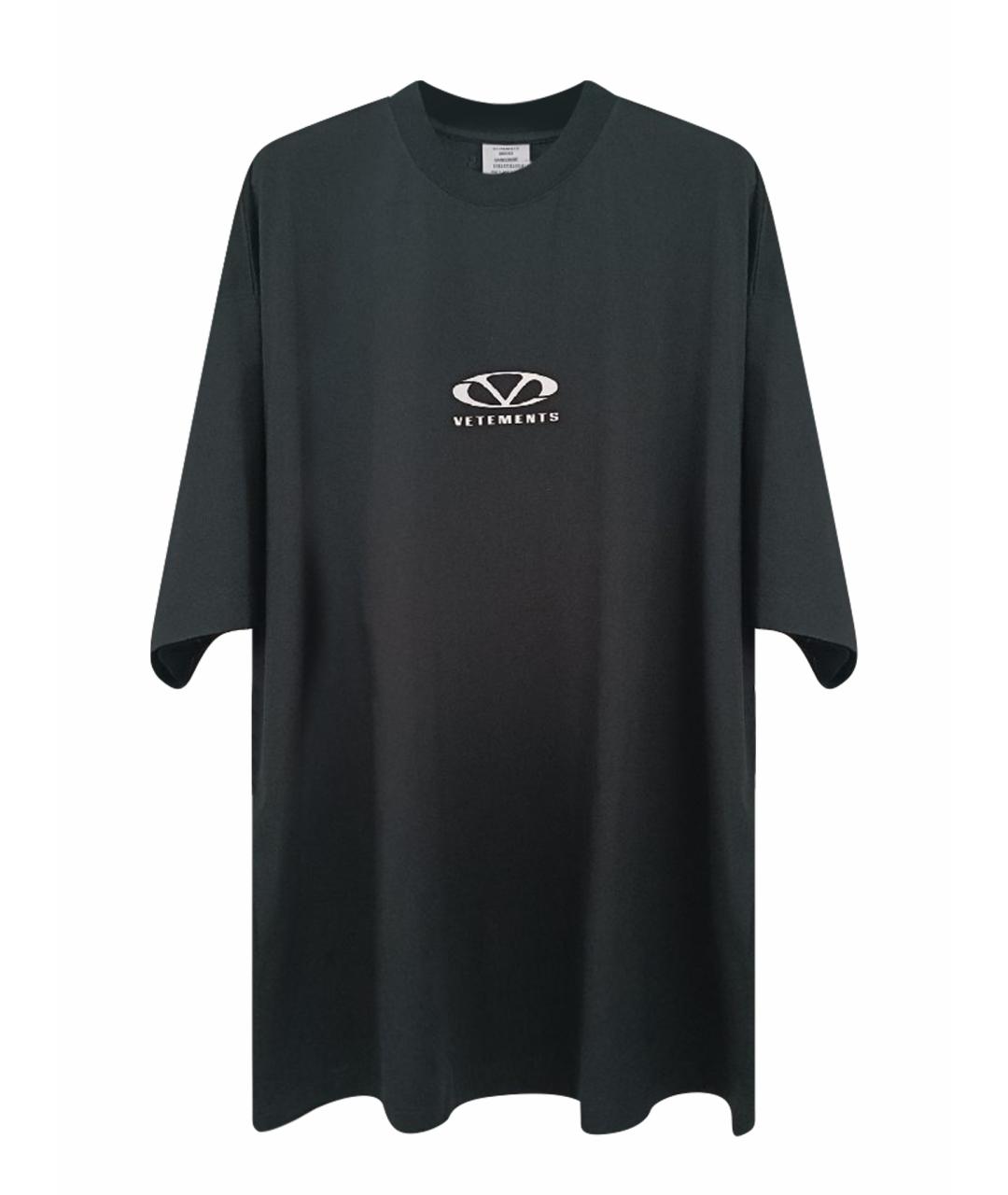 VETEMENTS Черная хлопковая футболка, фото 1