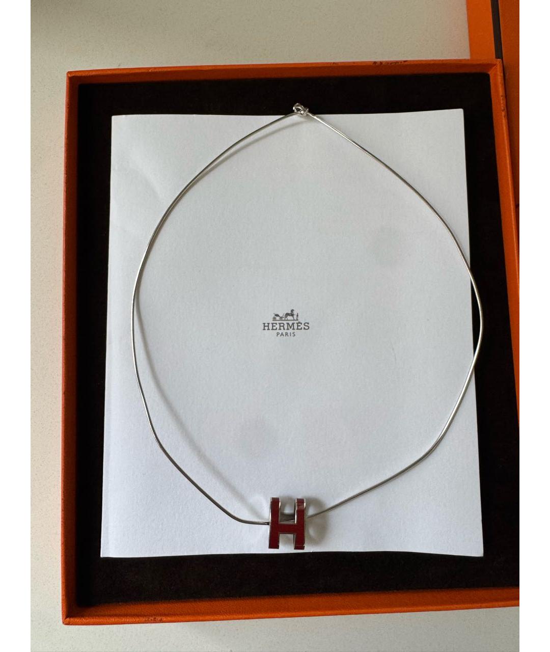 HERMES Бордовая металлическая подвеска, фото 8