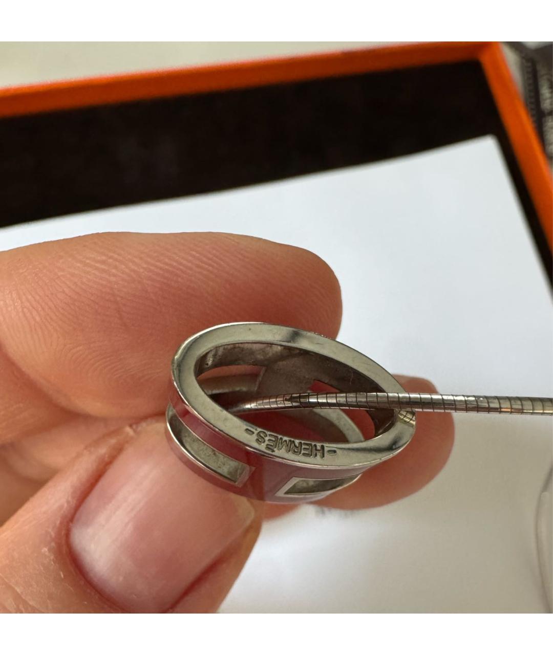 HERMES Бордовая металлическая подвеска, фото 4