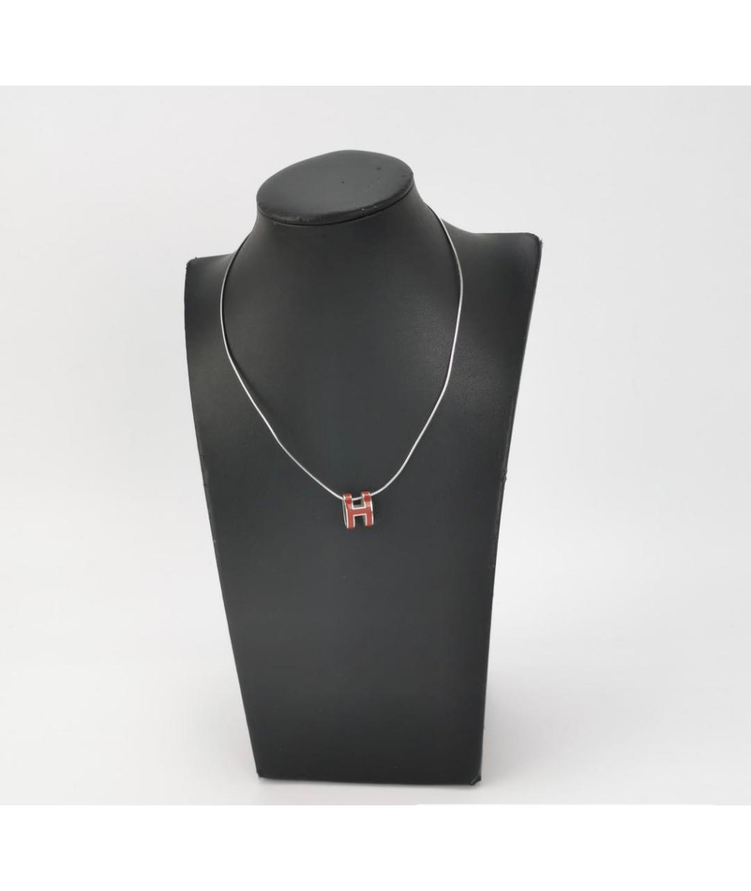 HERMES Бордовая металлическая подвеска, фото 7