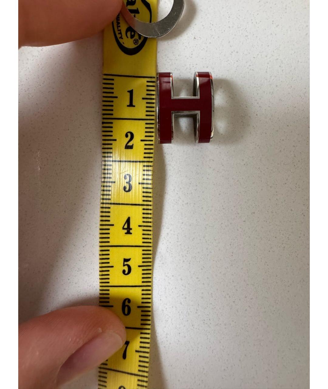 HERMES Бордовая металлическая подвеска, фото 5