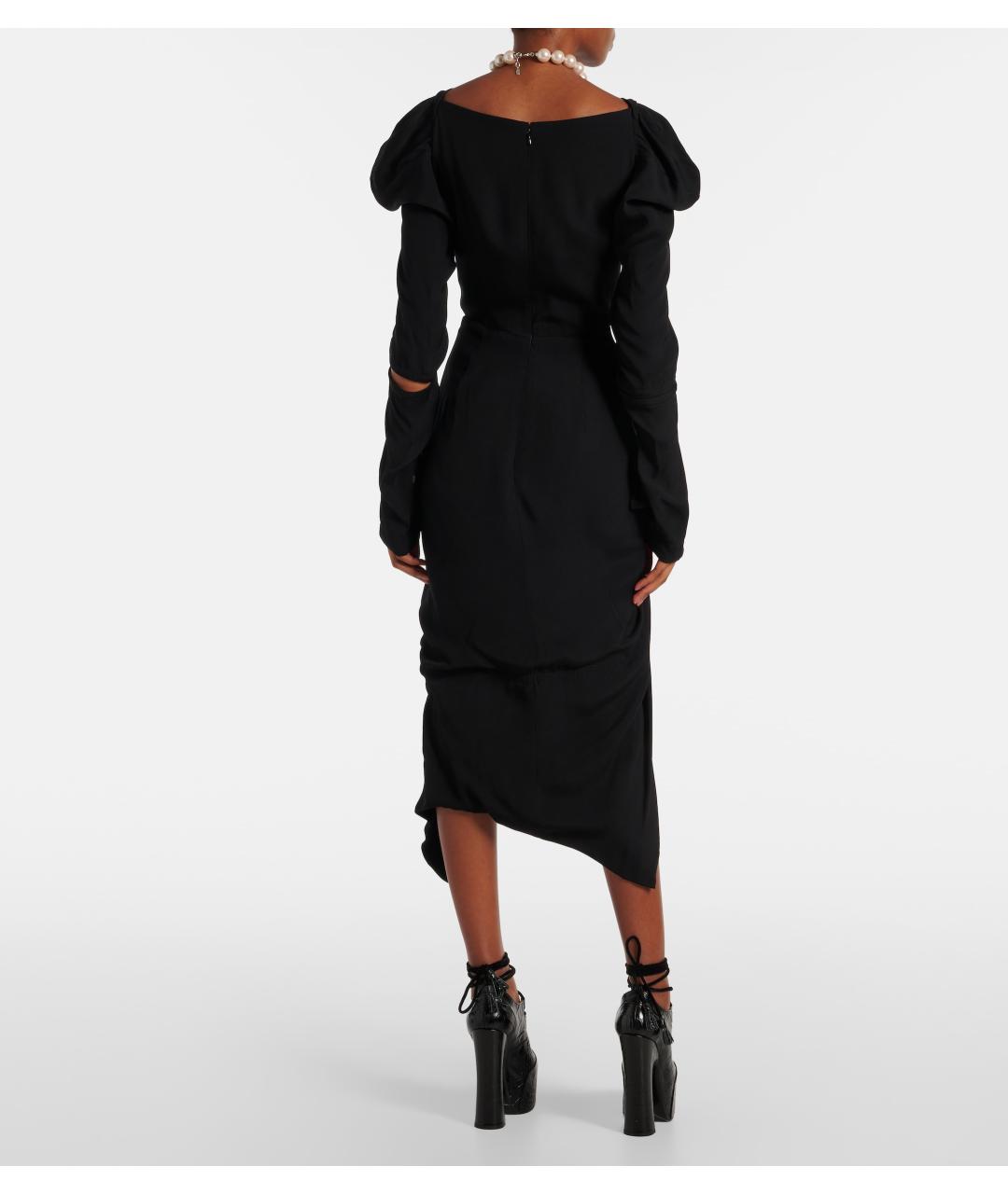 VIVIENNE WESTWOOD Черное вискозное коктейльное платье, фото 3