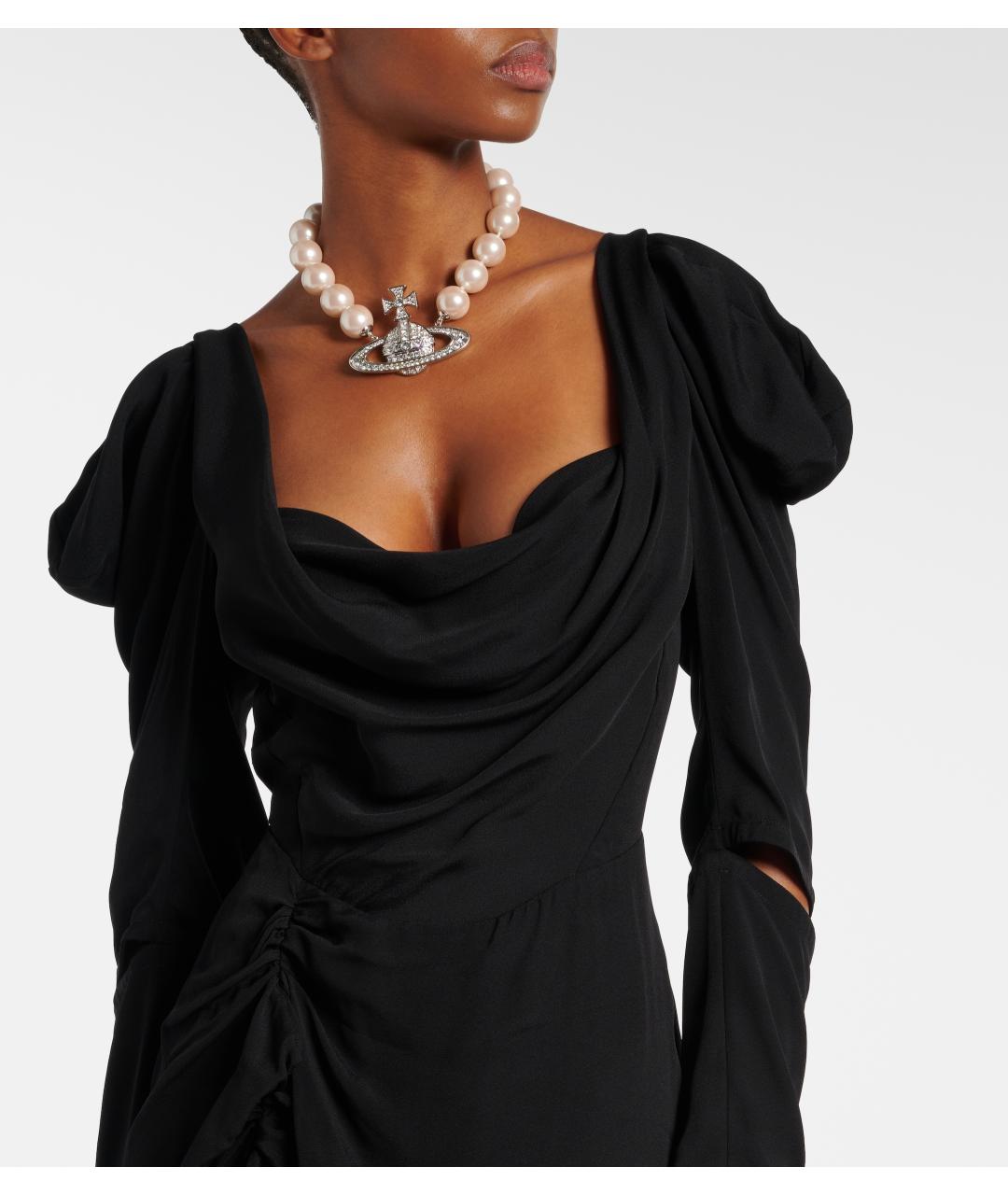 VIVIENNE WESTWOOD Черное вискозное коктейльное платье, фото 4