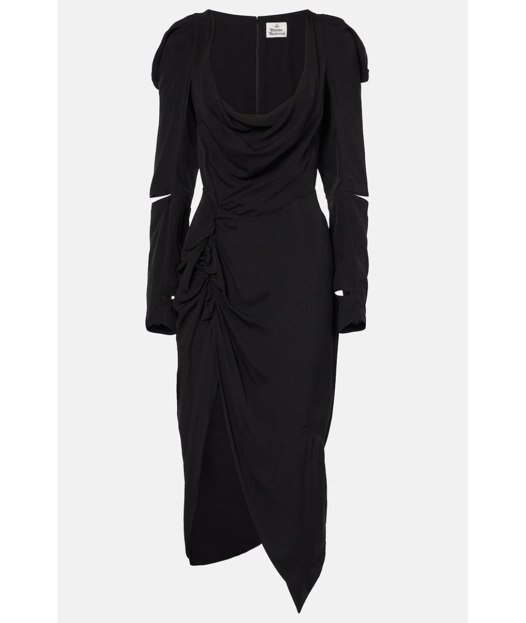 VIVIENNE WESTWOOD Черное вискозное коктейльное платье, фото 6
