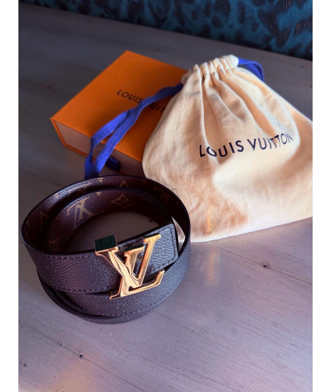 LOUIS VUITTON Черный кожаный ремень, фото 4