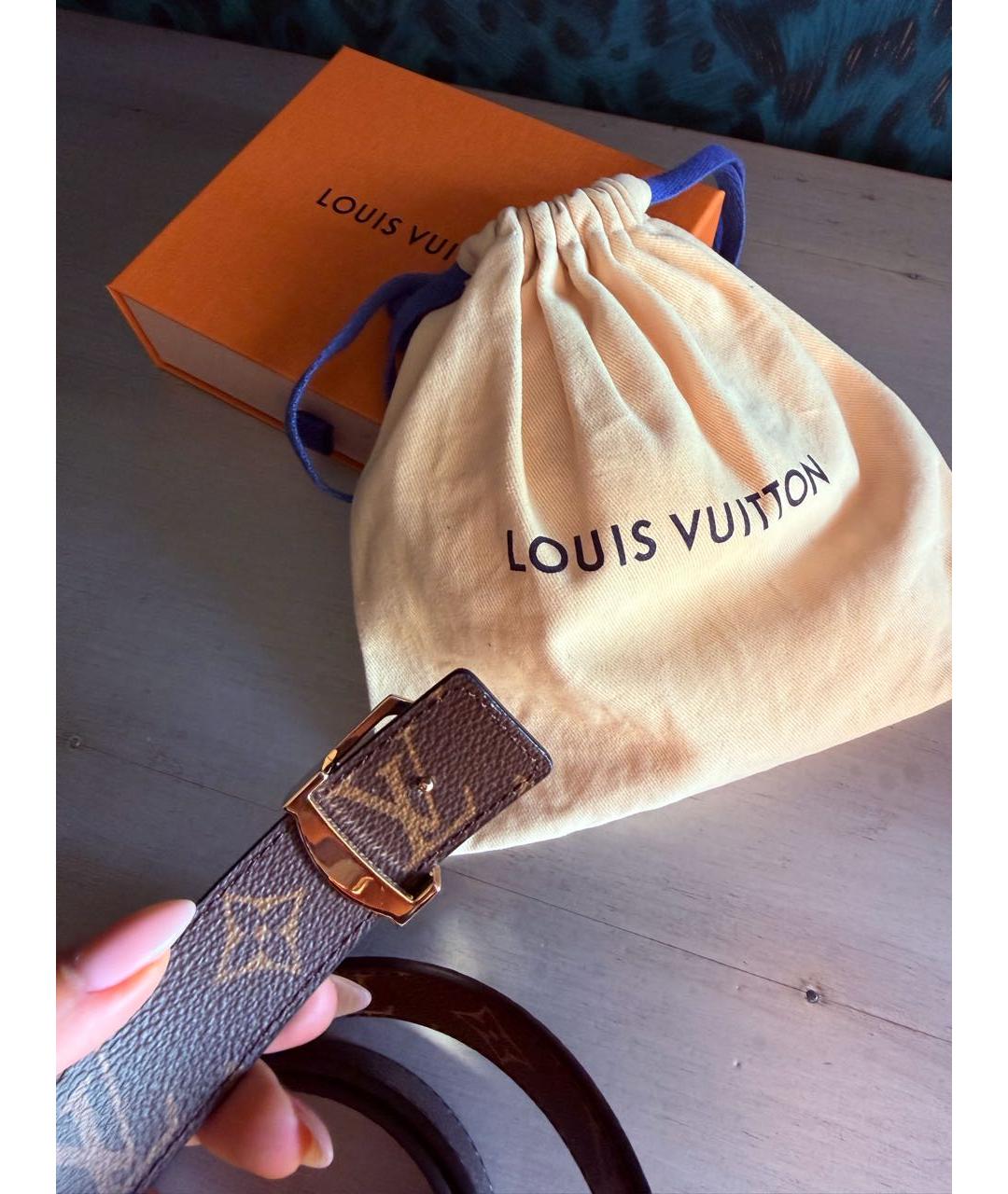 LOUIS VUITTON Черный кожаный ремень, фото 5