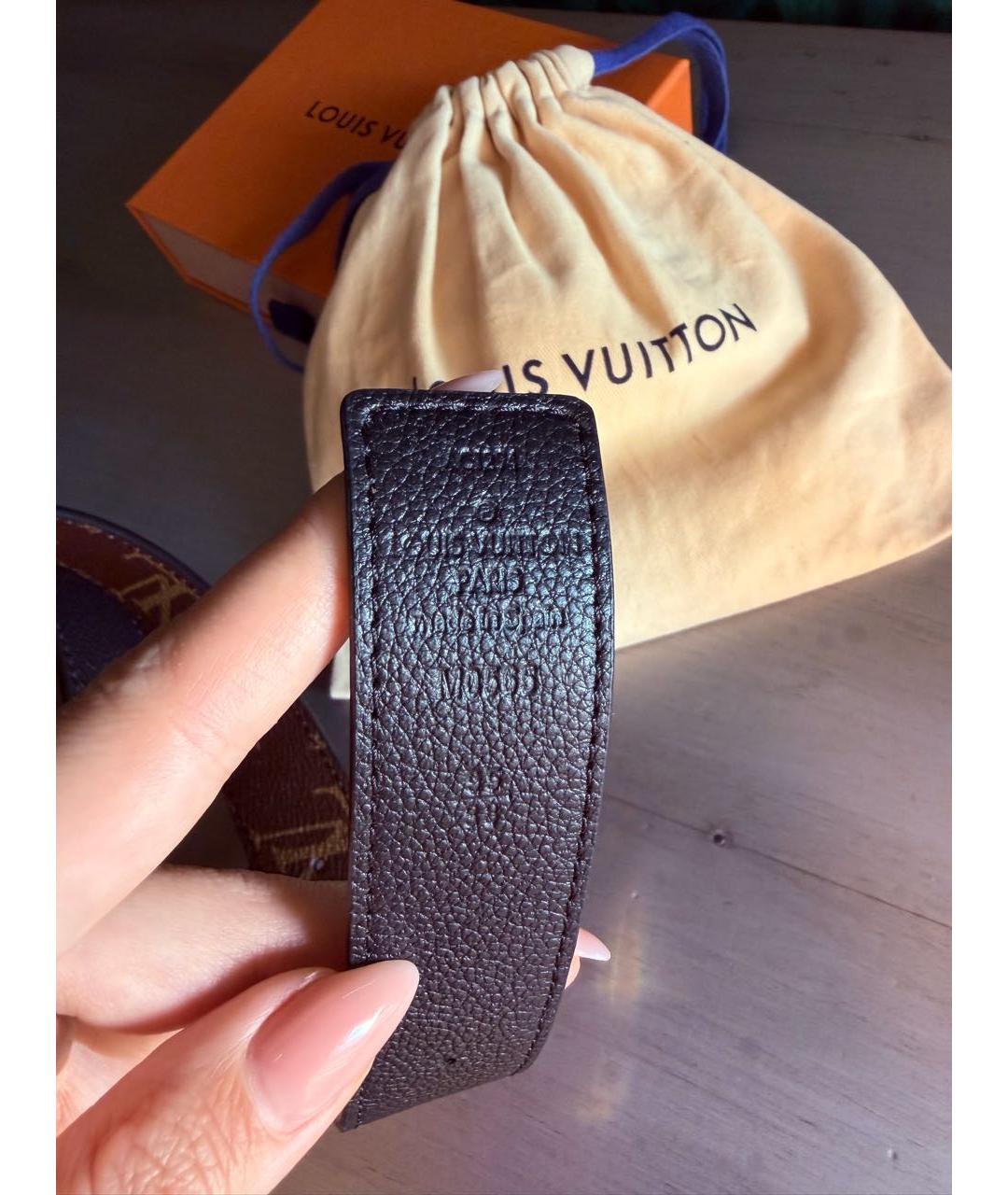 LOUIS VUITTON Черный кожаный ремень, фото 6