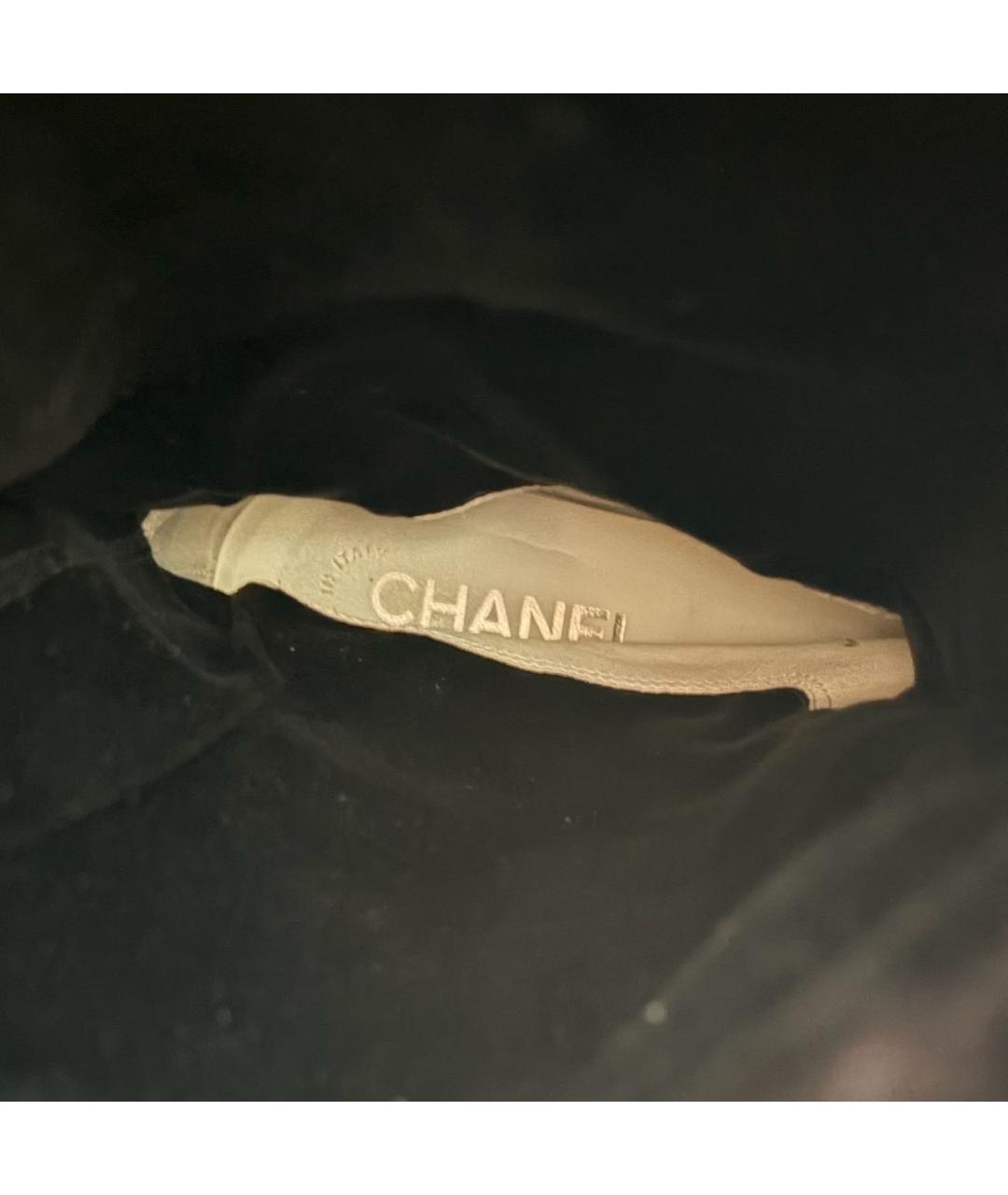 CHANEL Черные кожаные сапоги, фото 5