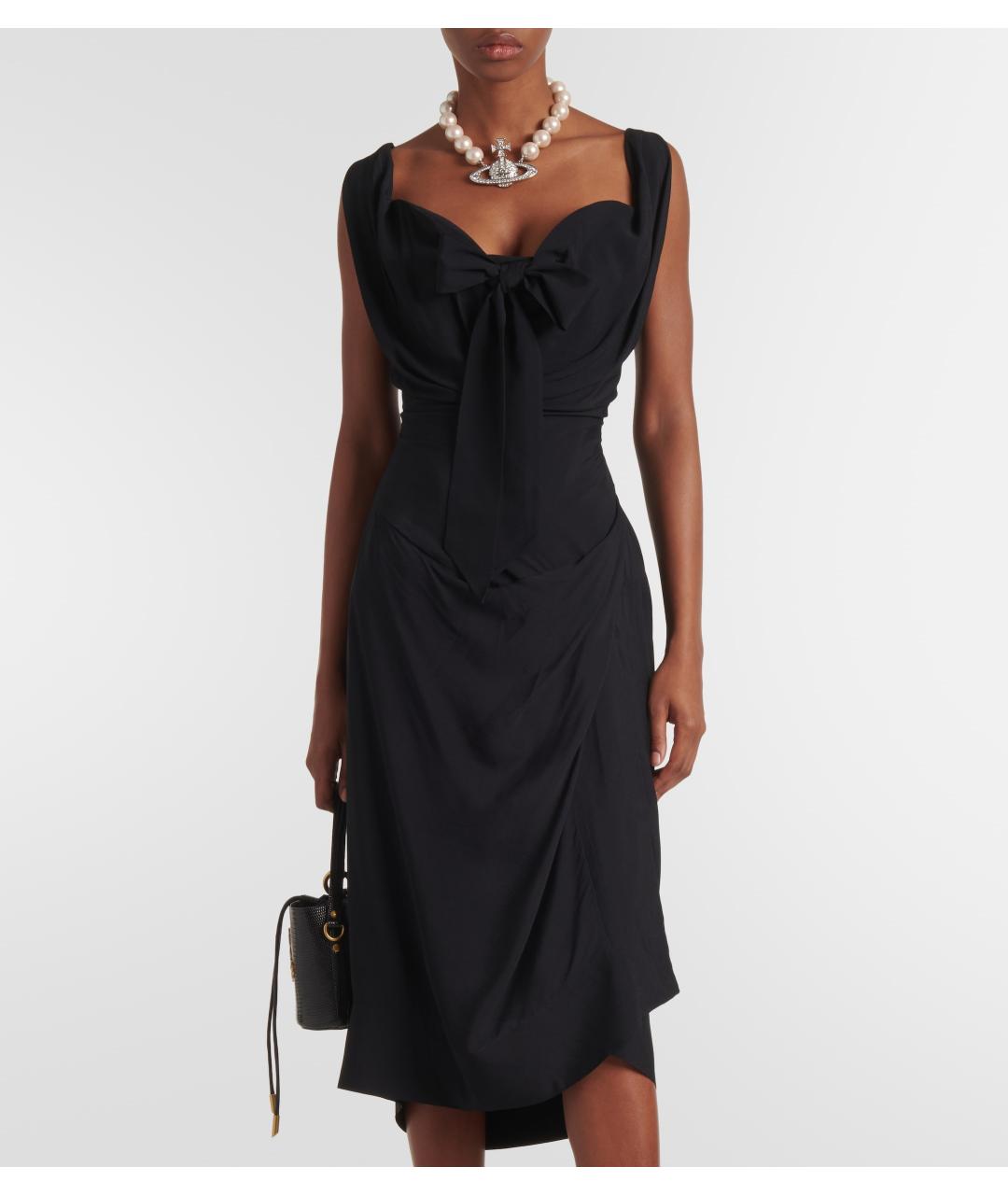 VIVIENNE WESTWOOD Черное вискозное коктейльное платье, фото 4