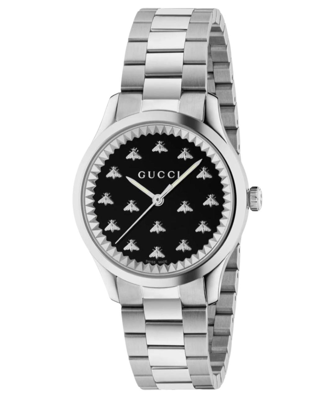 GUCCI Серебряные стальные часы, фото 1