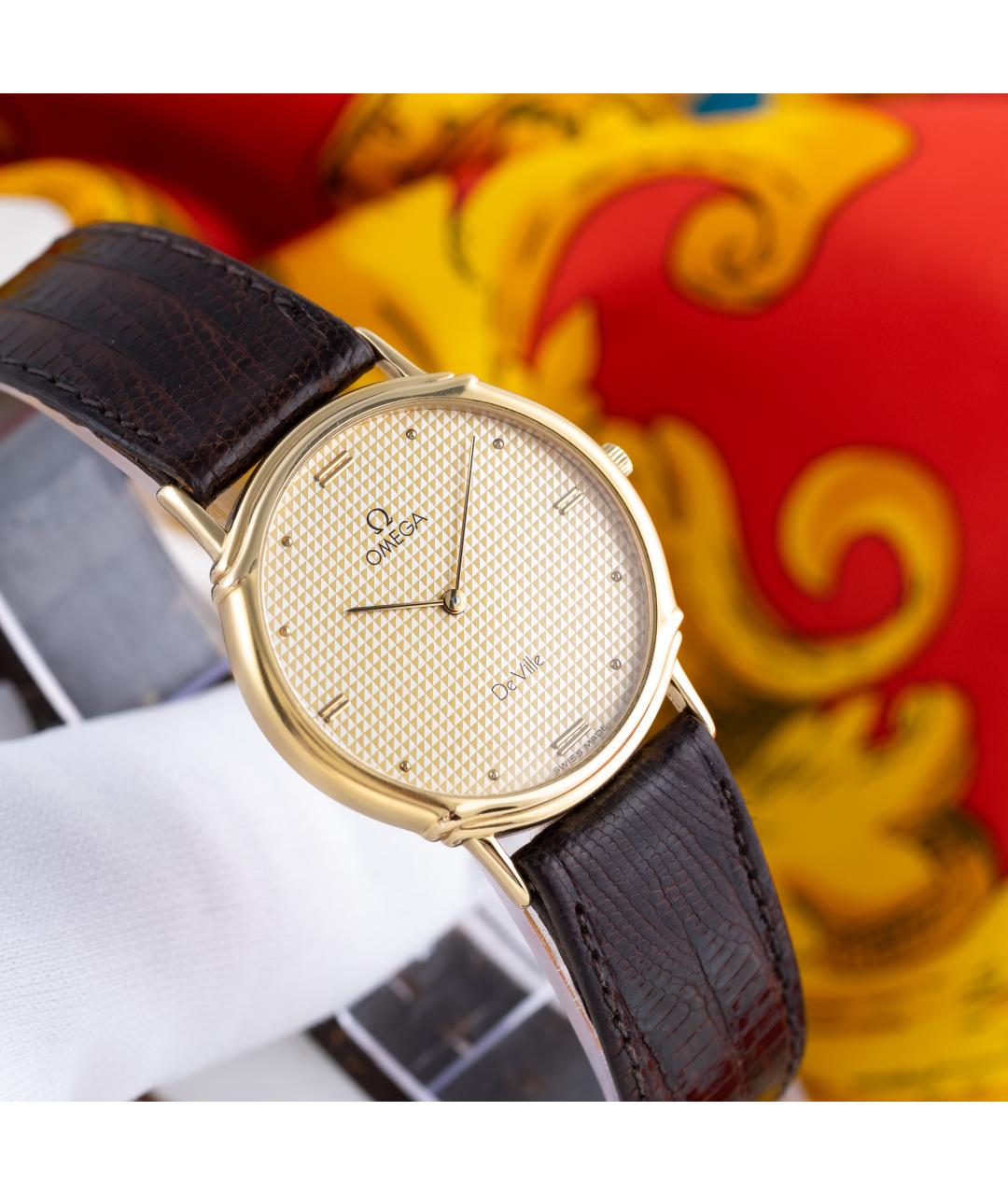 OMEGA Золотые позолоченные часы, фото 8