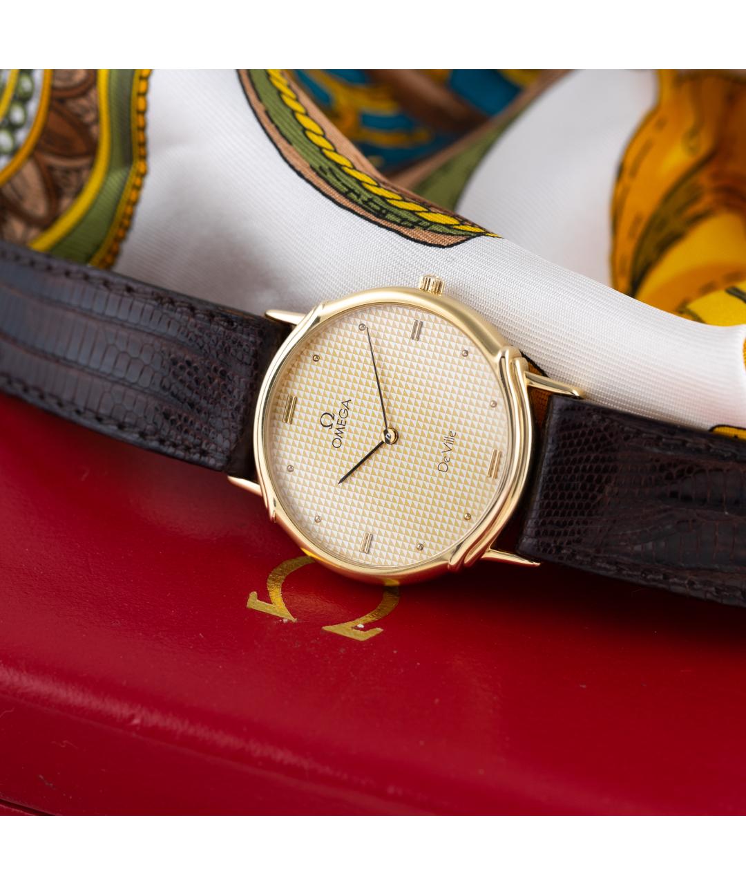 OMEGA Золотые позолоченные часы, фото 2