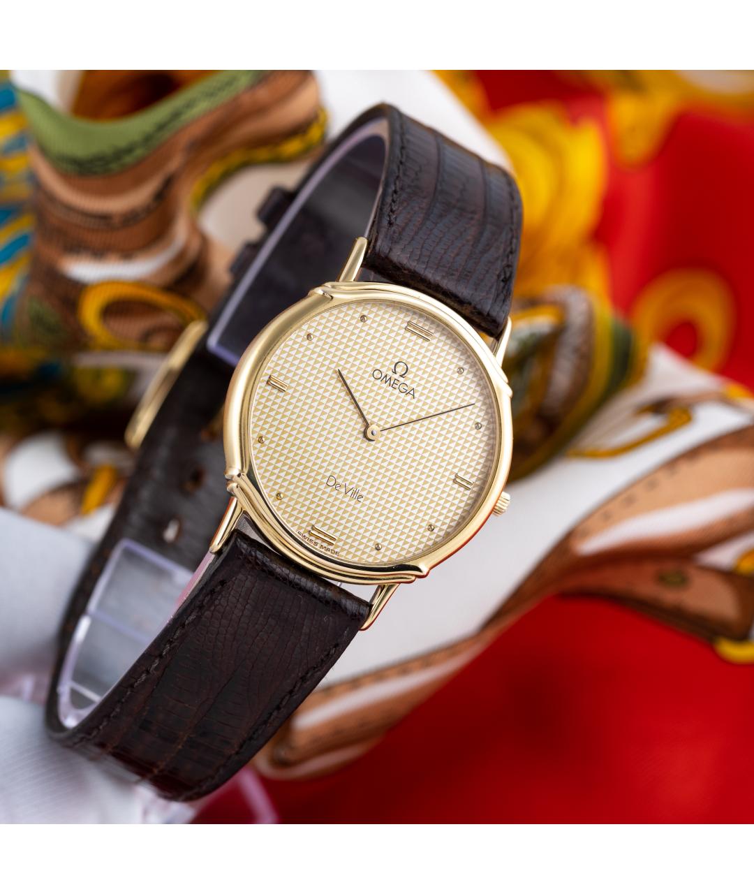 OMEGA Золотые позолоченные часы, фото 9