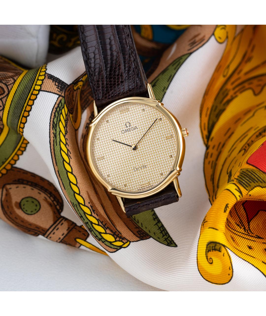 OMEGA Золотые позолоченные часы, фото 3