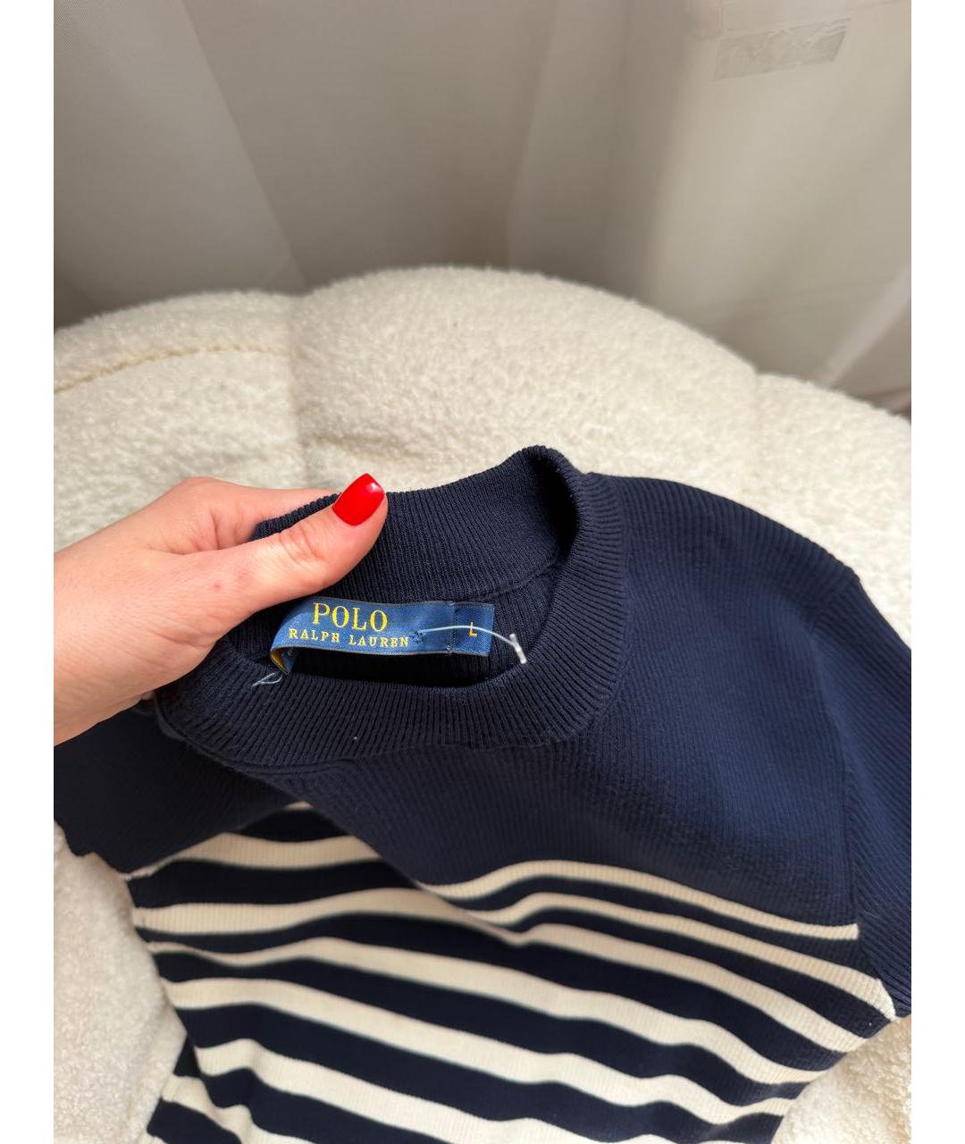 POLO RALPH LAUREN Синее вискозное повседневное платье, фото 3