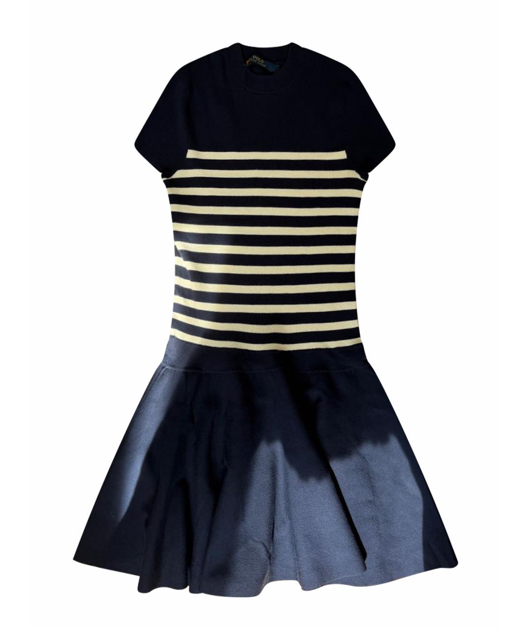 POLO RALPH LAUREN Синее вискозное повседневное платье, фото 1