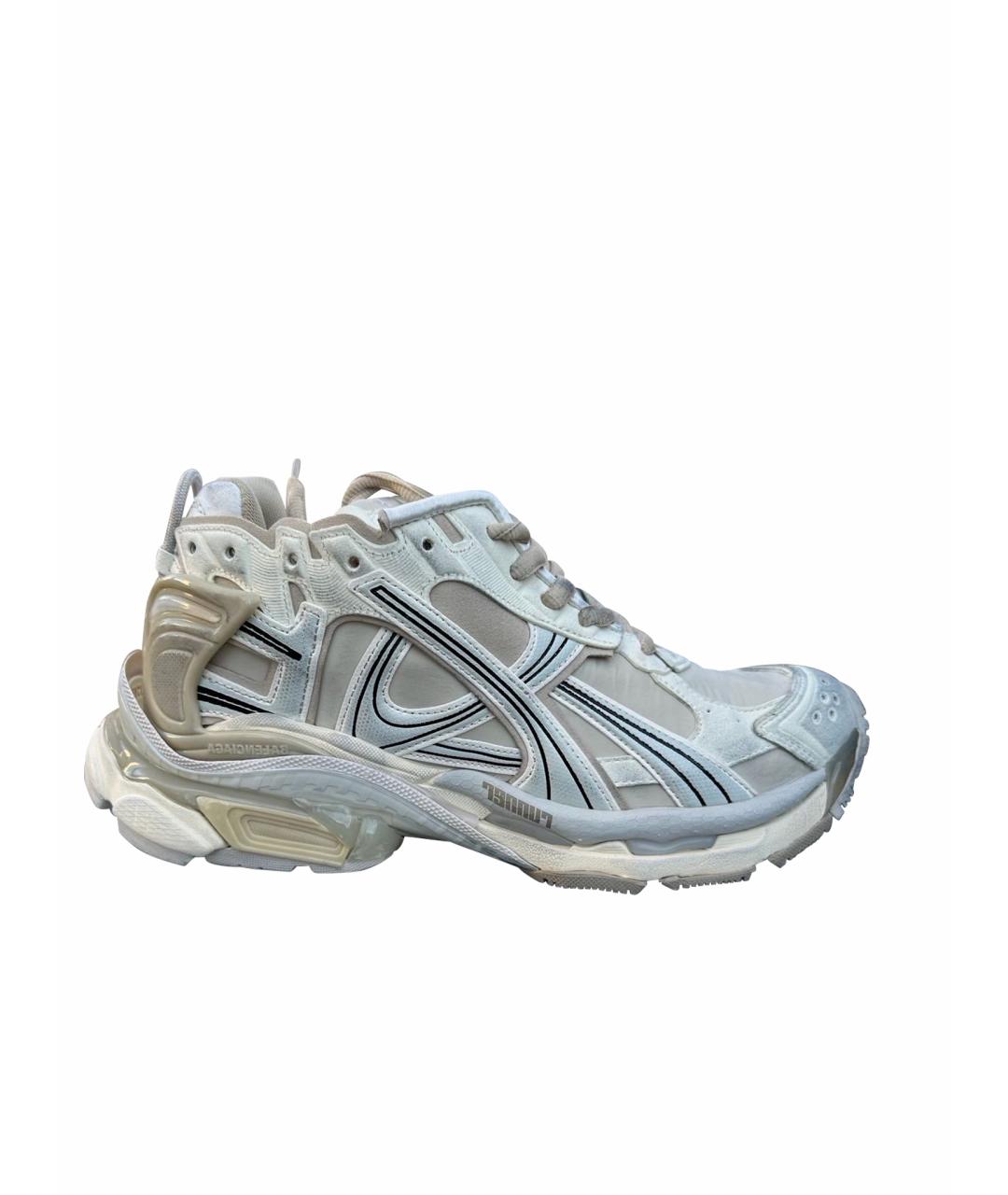 BALENCIAGA Бежевые низкие кроссовки / кеды из искусственной кожи, фото 1