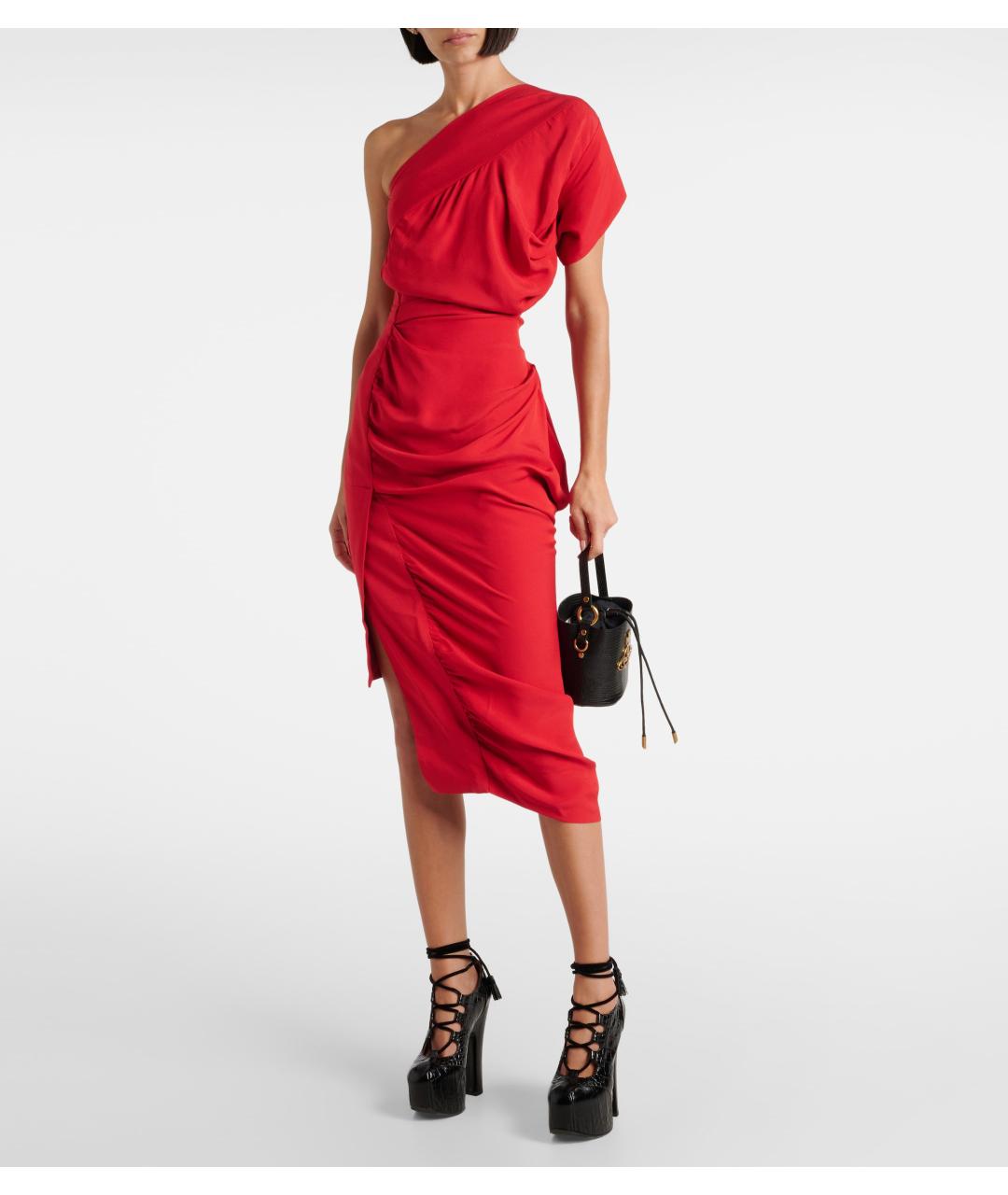 VIVIENNE WESTWOOD Красное вискозное коктейльное платье, фото 2