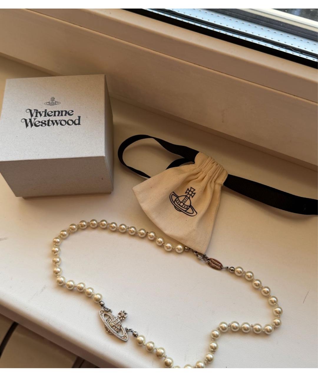 VIVIENNE WESTWOOD Белое жемчужное колье, фото 3