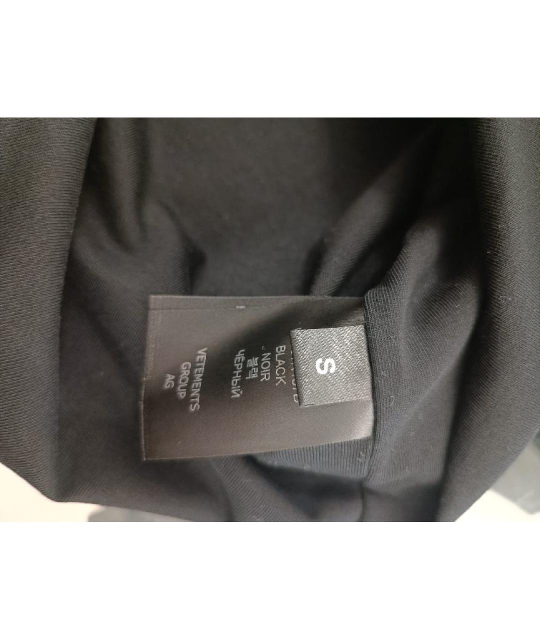 VETEMENTS Черная хлопковая футболка, фото 4