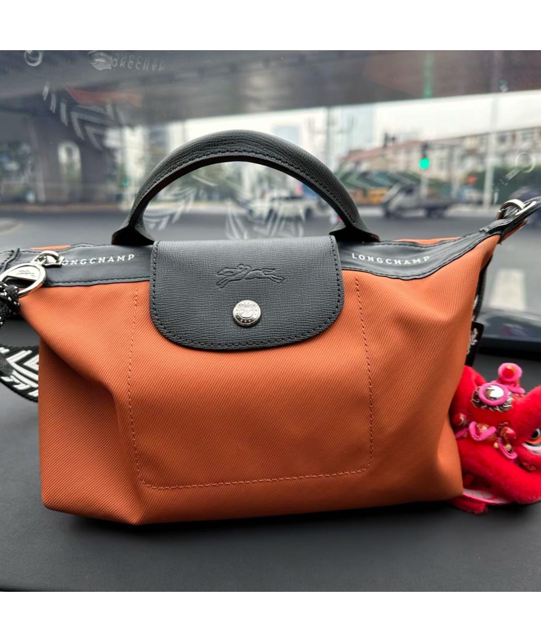 LONGCHAMP Оранжевая сумка с короткими ручками, фото 6