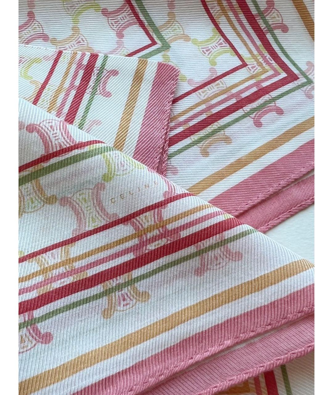 CELINE Розовый хлопковый платок, фото 5