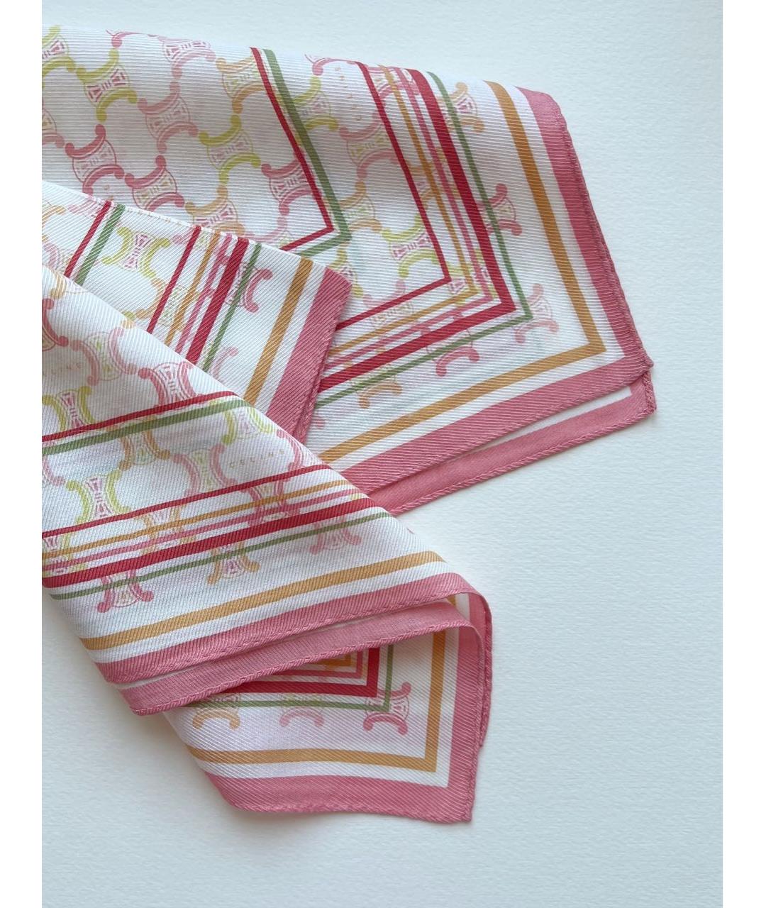 CELINE Розовый хлопковый платок, фото 4