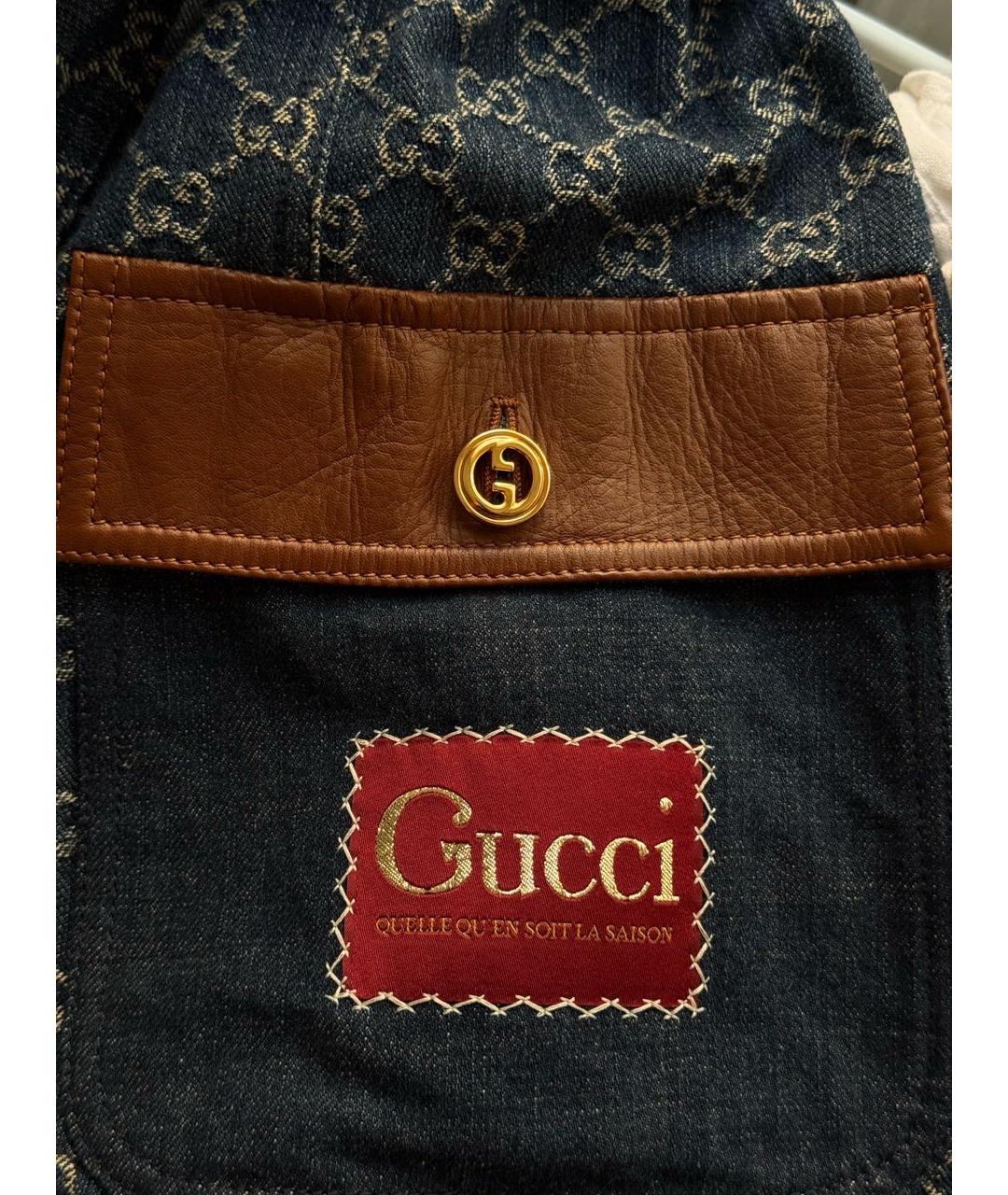 GUCCI Темно-синий деним жакет/пиджак, фото 4