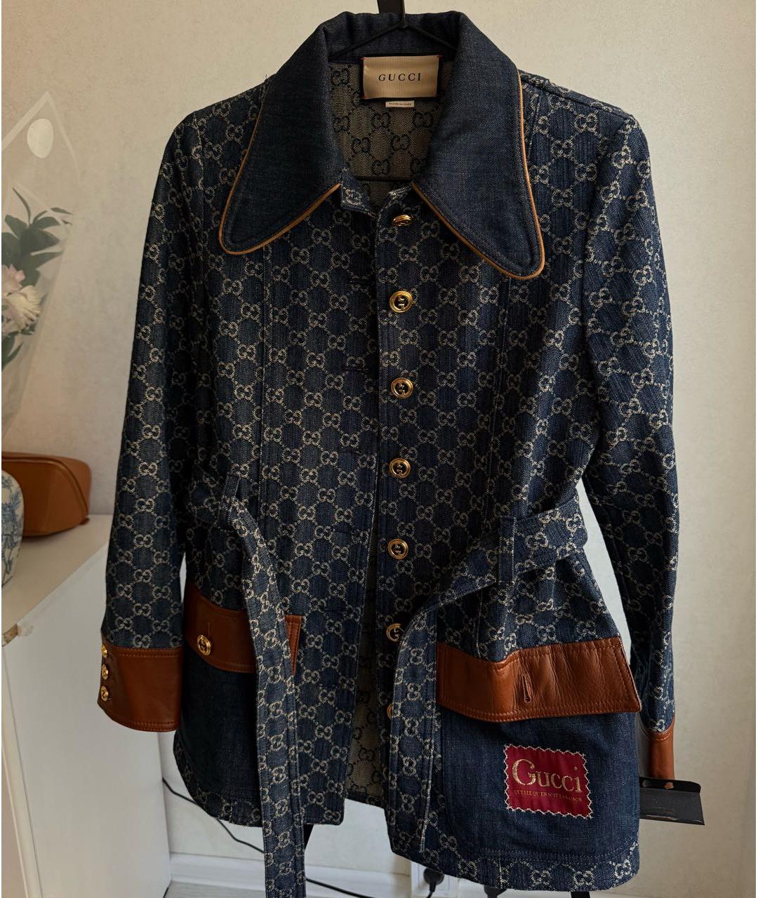 GUCCI Темно-синий деним жакет/пиджак, фото 8