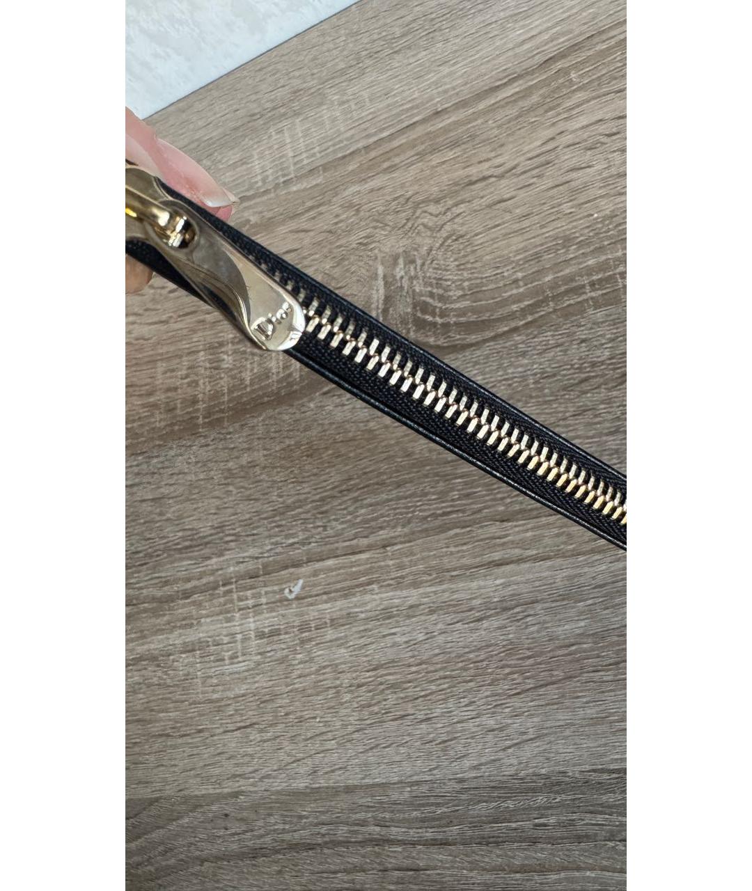 CHRISTIAN DIOR Черный кожаный кошелек, фото 3