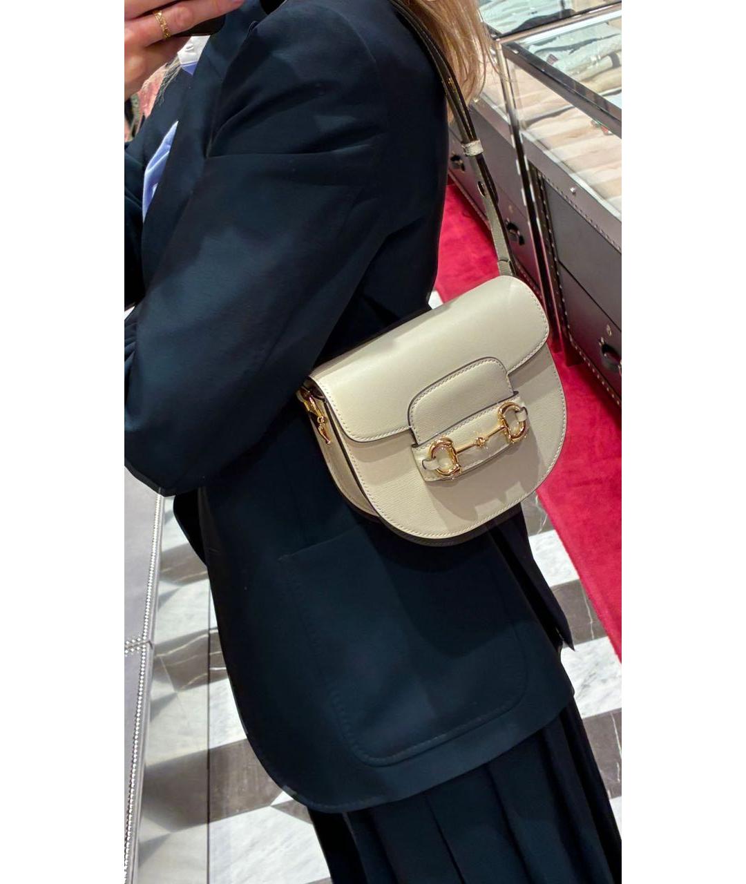 GUCCI Белая кожаная сумка через плечо, фото 3