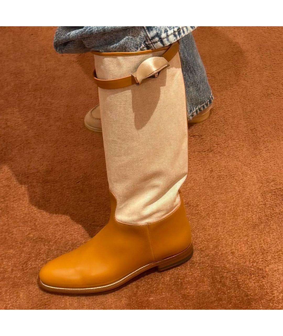 HERMES Коричневые кожаные сапоги, фото 3