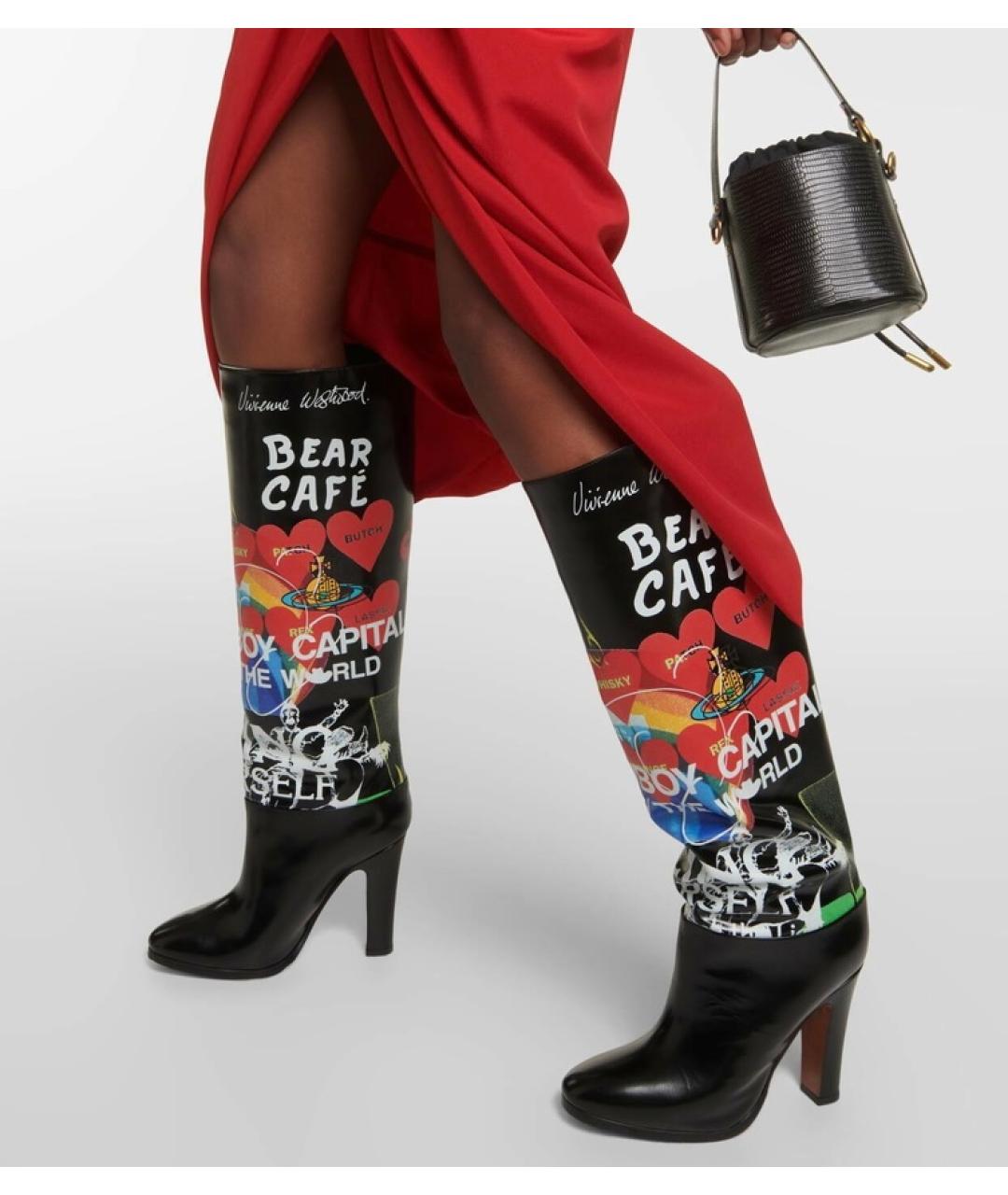 VIVIENNE WESTWOOD Черные кожаные сапоги, фото 4