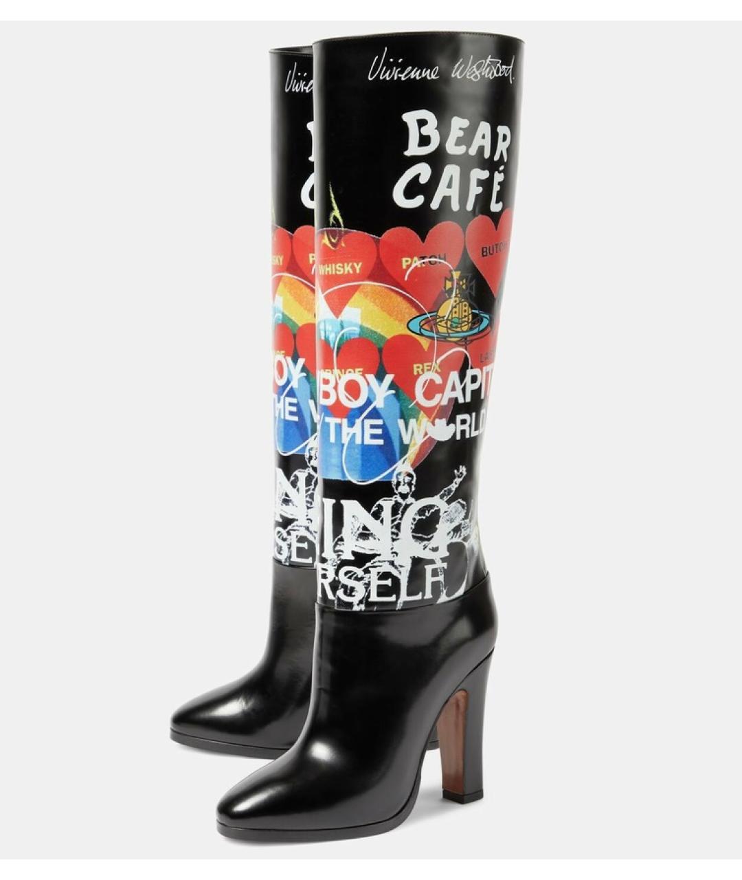 VIVIENNE WESTWOOD Черные кожаные сапоги, фото 5
