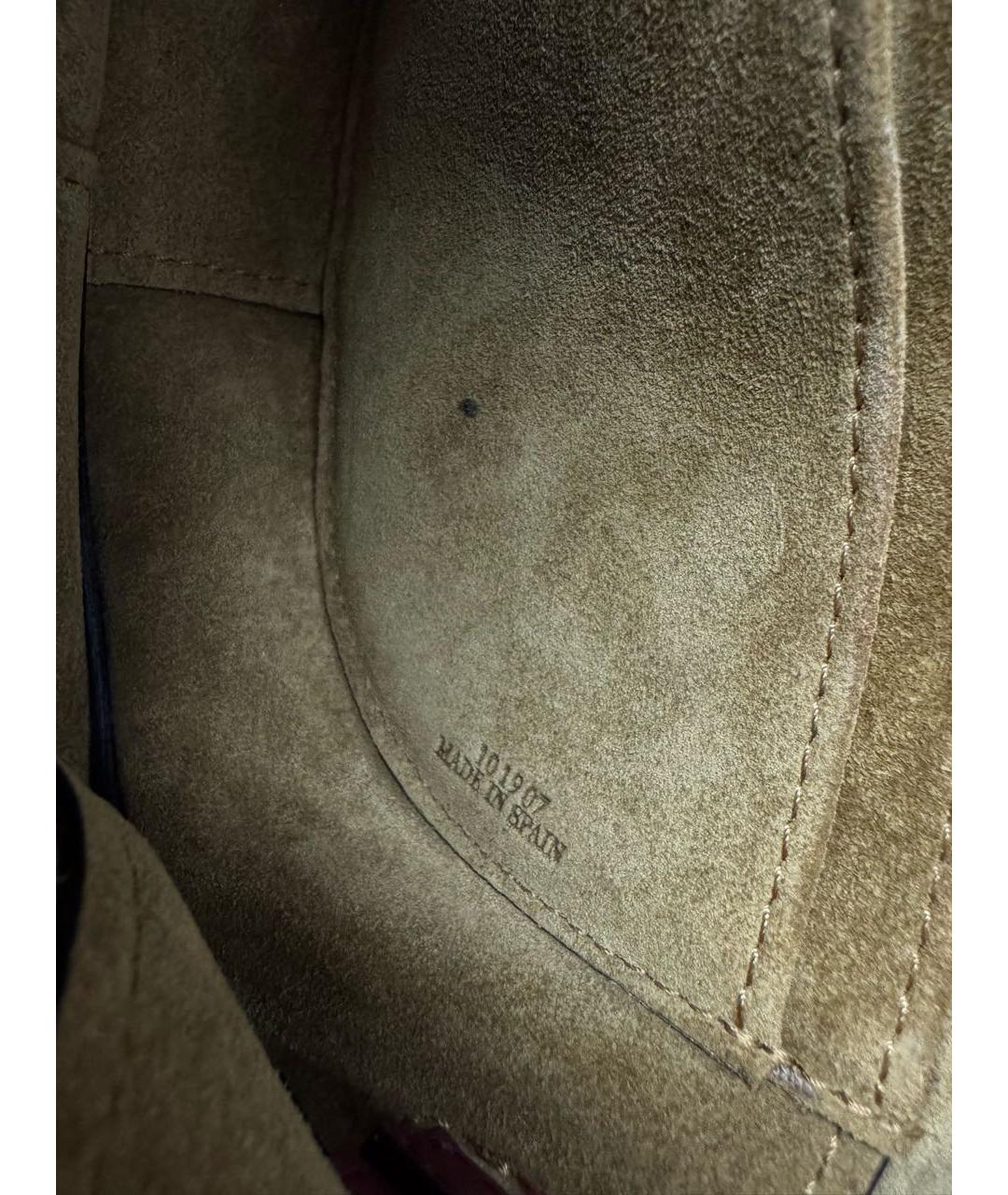 LOEWE Бордовая кожаная сумка через плечо, фото 6