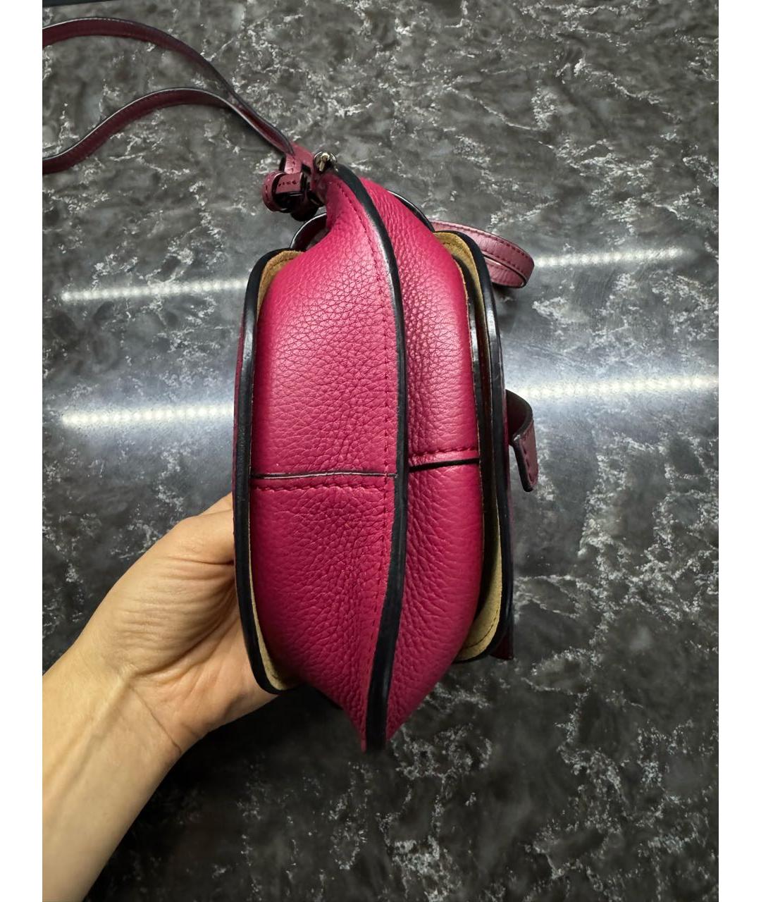 LOEWE Бордовая кожаная сумка через плечо, фото 7