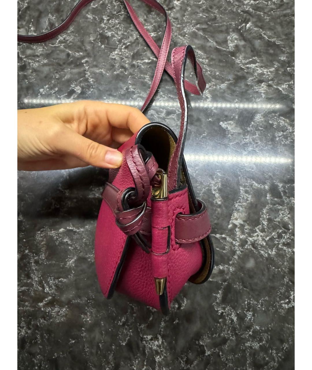 LOEWE Бордовая кожаная сумка через плечо, фото 8