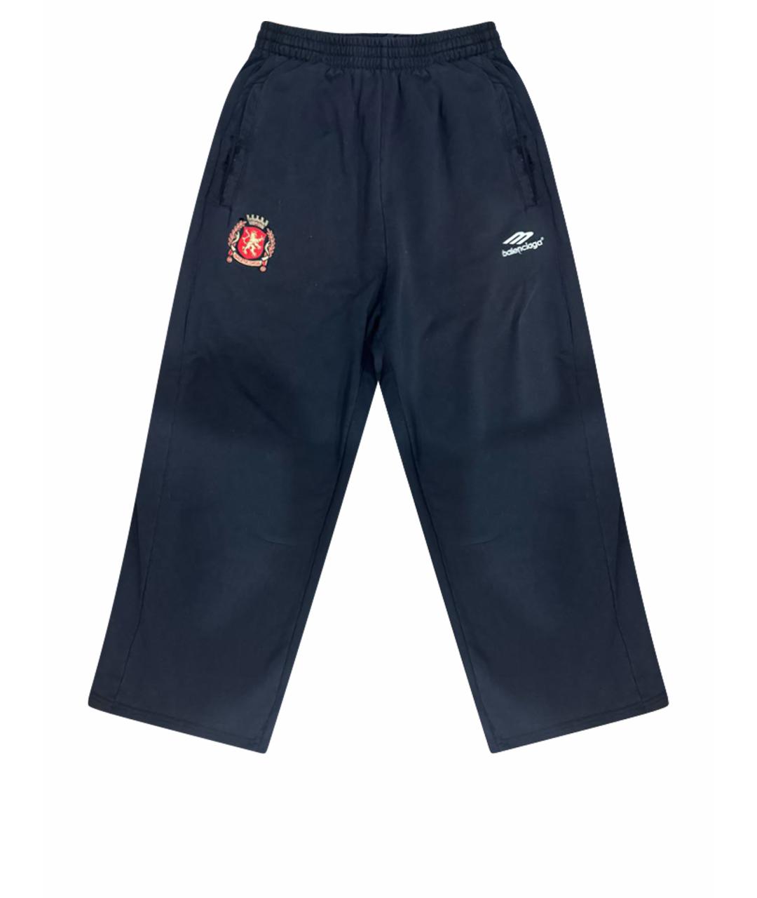 BALENCIAGA Черные хлопковые повседневные брюки, фото 1