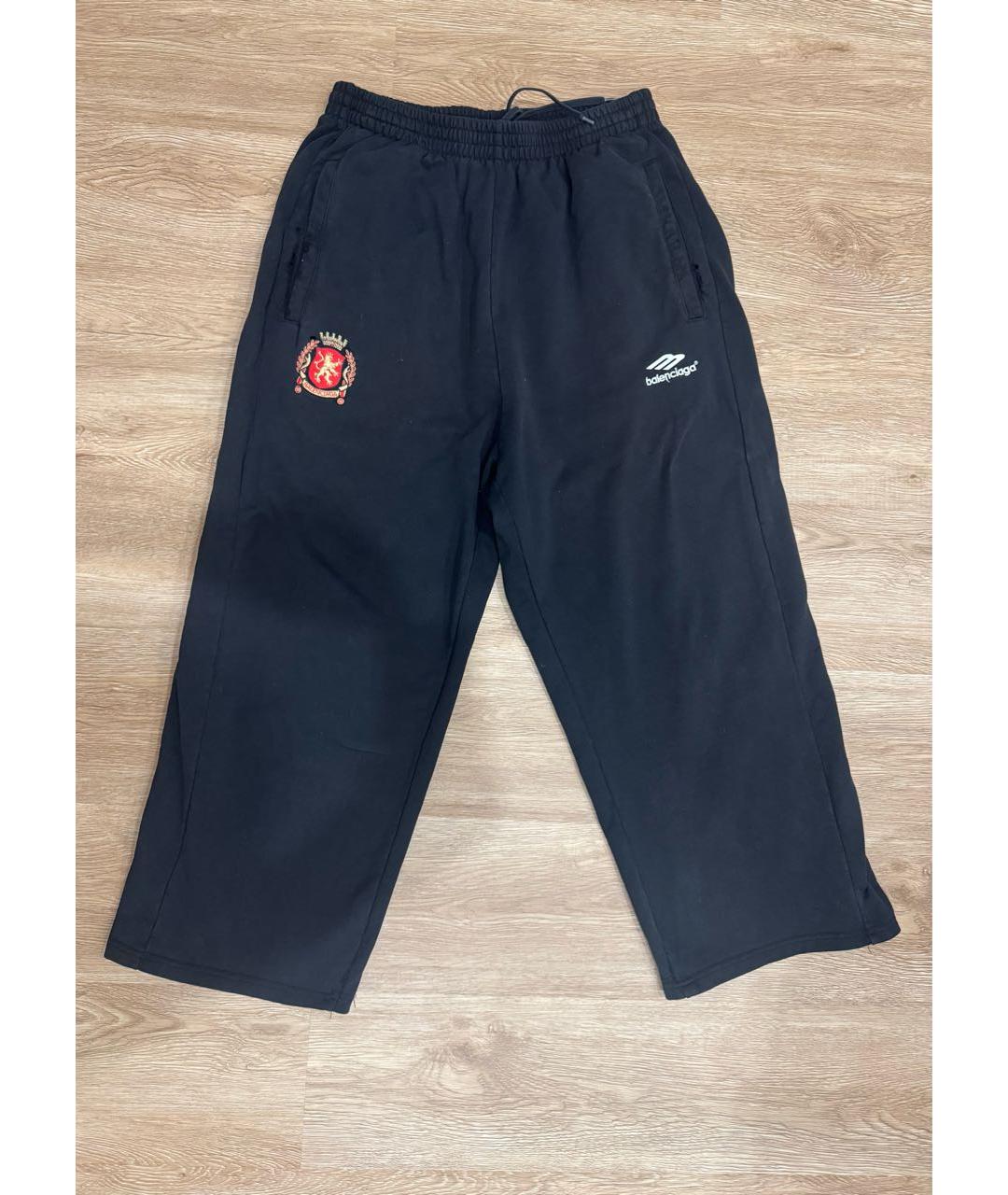 BALENCIAGA Черные хлопковые повседневные брюки, фото 4